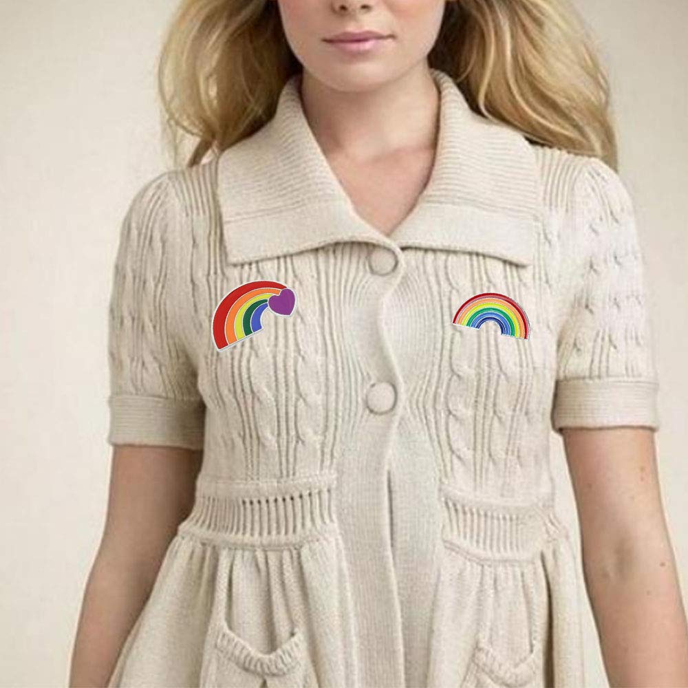 4 Pcs Unisex Rainbow Enamel Pride Brooch Pins - LGBTQ+ Accessories for Clothes, Bags, Backpacks - Perfect for Pride Month, Gifts & Everyday Wear