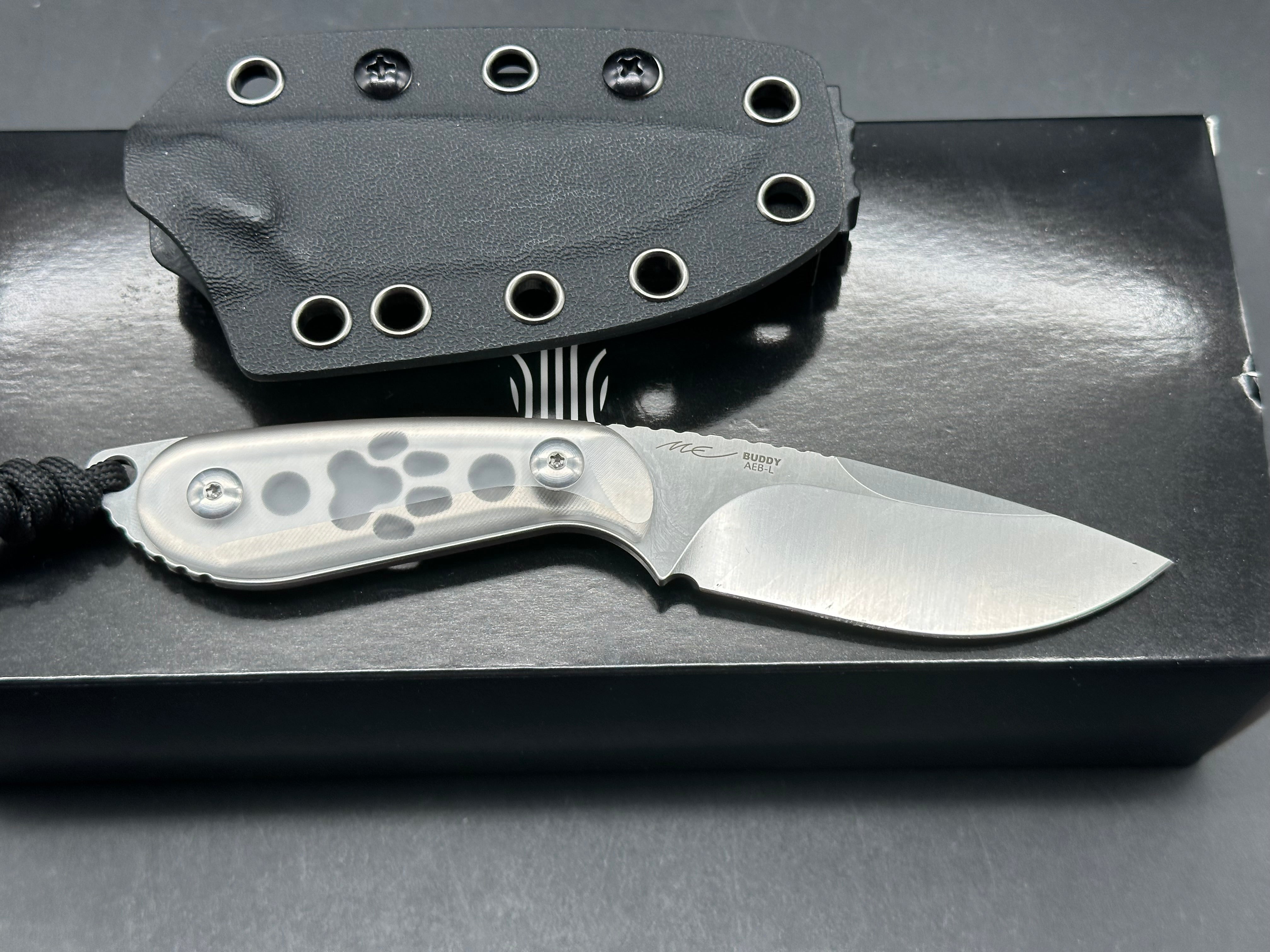 Kizer Buddy Ice Pocket Knife - Clear Acrylic Scales with AEB-L Stainless Steel Blade - EDC, Camping, Hiking & Outdoor Survival Tool