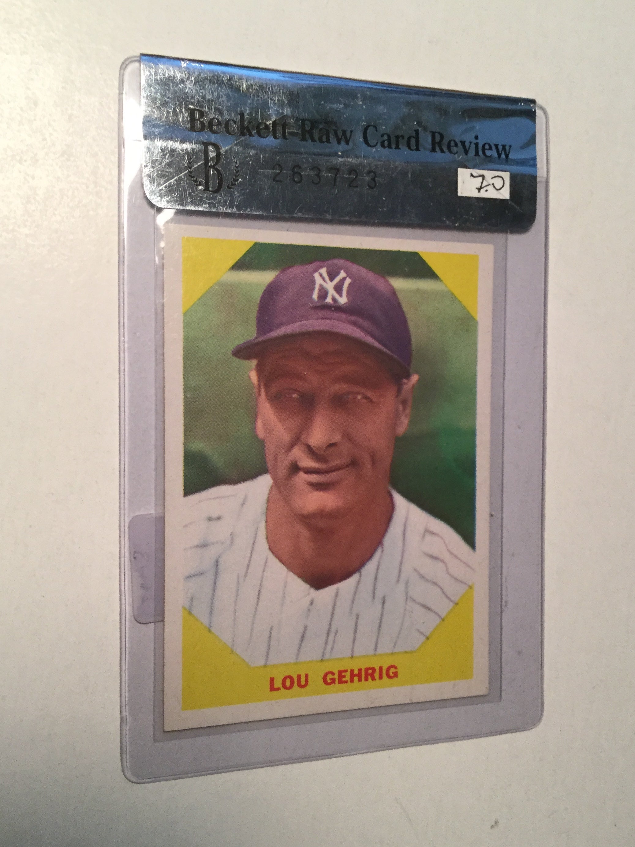 1960 Lou Gehrig Fleer Graded Baseball Card - PSA Certified Collectible for Sports Memorabilia Display & Investment