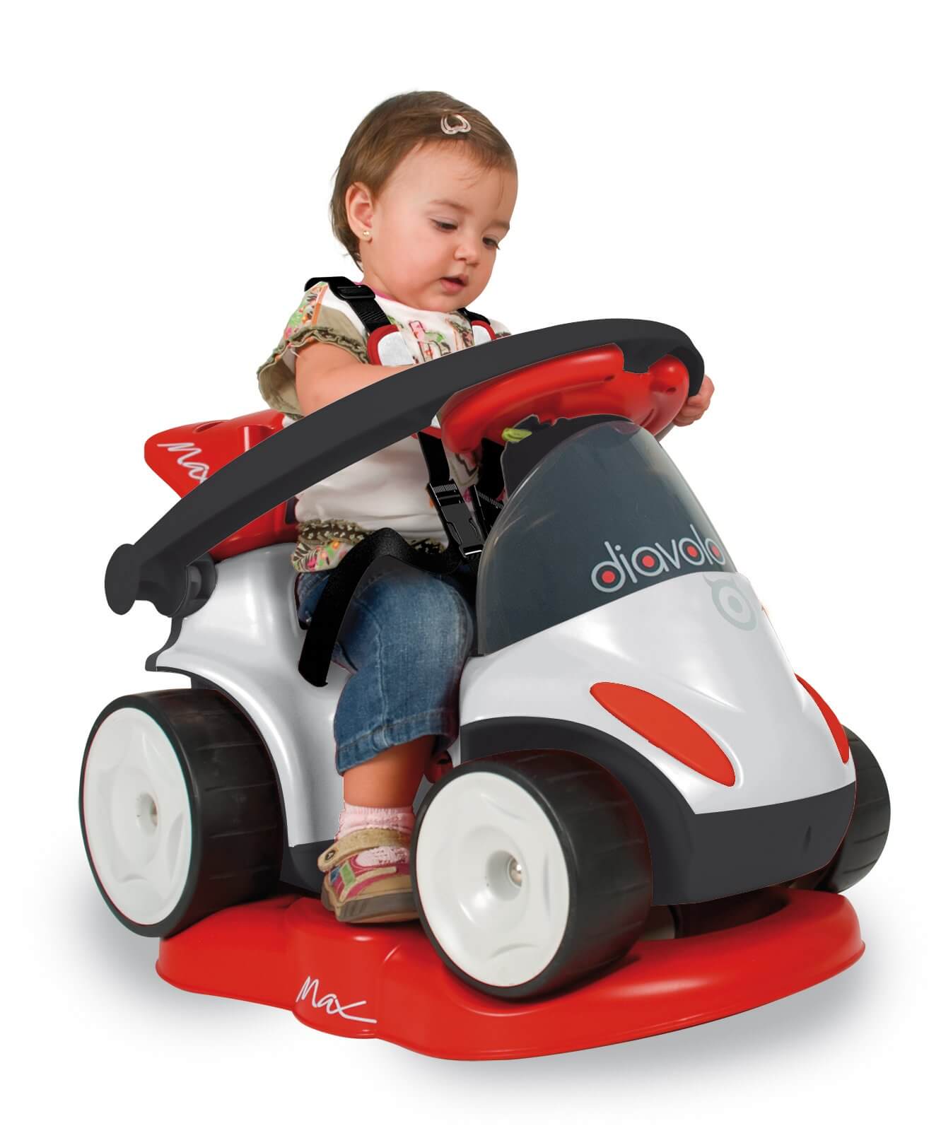 Diavolo Edition Kids Ride-On Push Car - Safe & Fun Toddler Toy with Removable Stand, Safety Guards & Canopy | Perfect for Indoor & Outdoor Play, Birthday Gifts & Preschool Activities