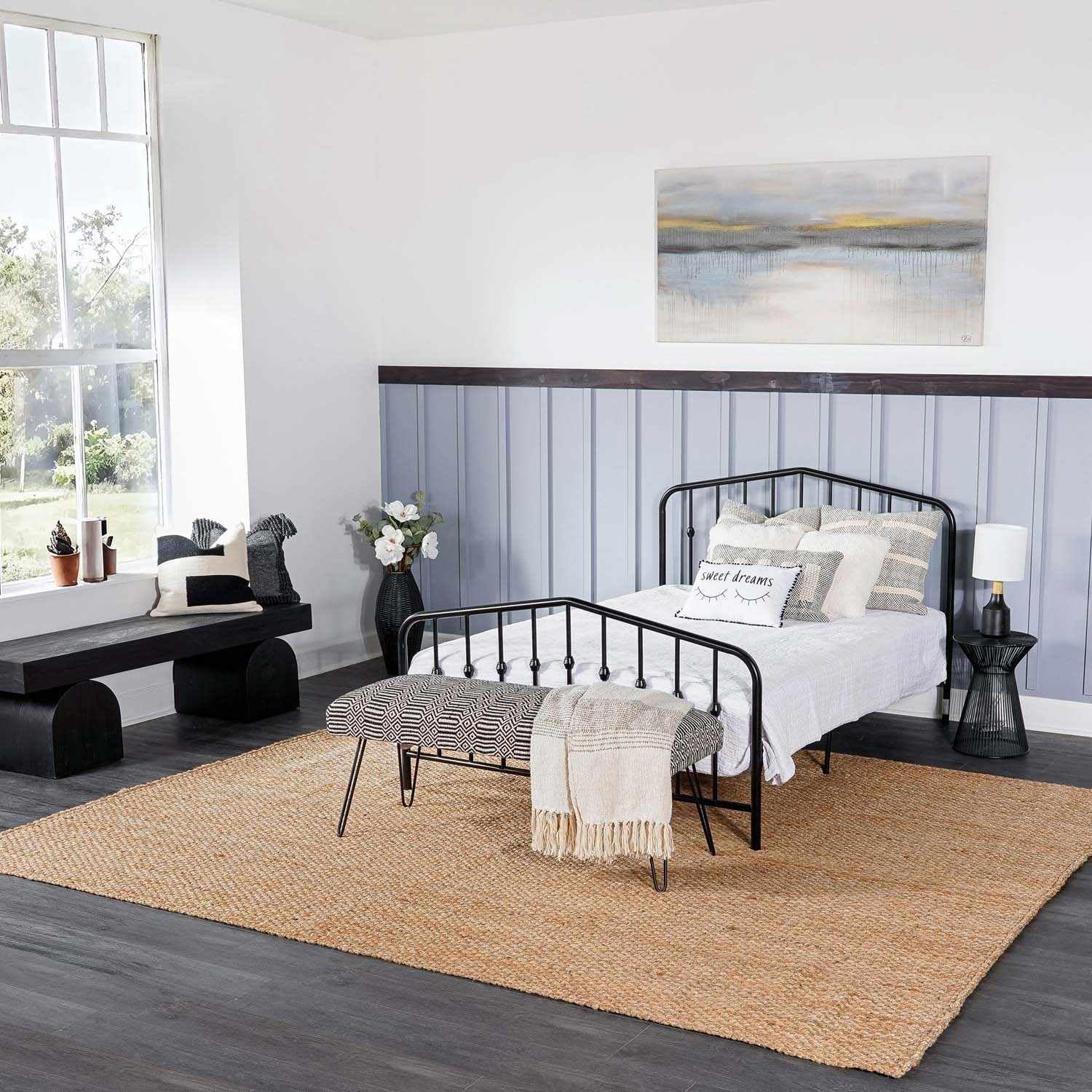 Hauteloom Herndon Handwoven Seagrass Jute Rug - Natural Fiber Area Rug for Living Room, Bedroom - Eco-Friendly Farmhouse Style Carpet - Rattan Wicker Look - Brown 9' x 13' - Perfect for Boho, Coastal & Neutral Decor
