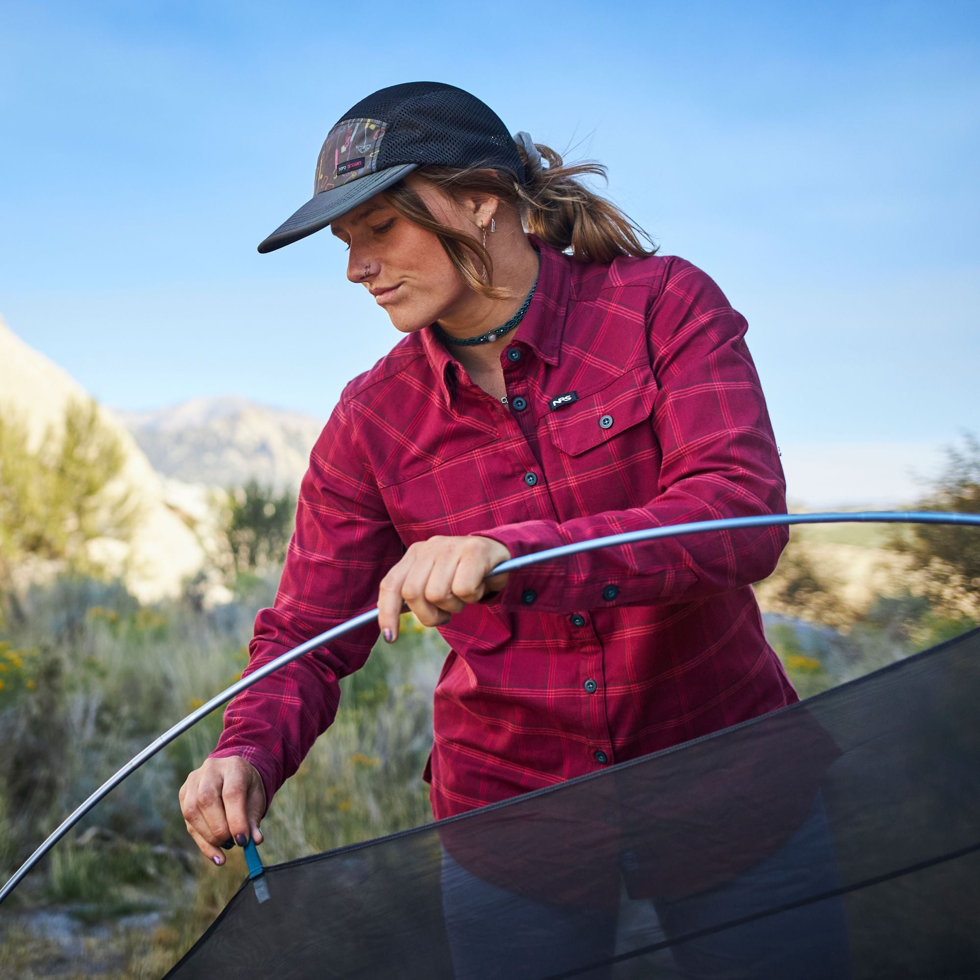 Women's Campfire Flannel Shirt - Soft & Cozy Plaid Button-Up for Outdoor Adventures, Camping & Fall Fashion