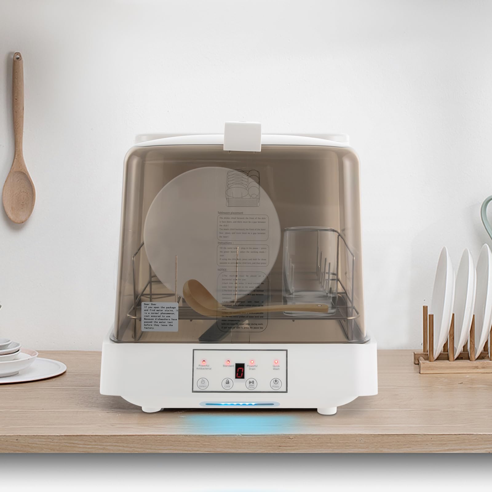 Portable Countertop Dishwasher - Compact Mini Dishwasher for Home, Apartment & RV - 6 Washing Programs with Quick Connect - Perfect for Small Kitchens, Dorms & Camping