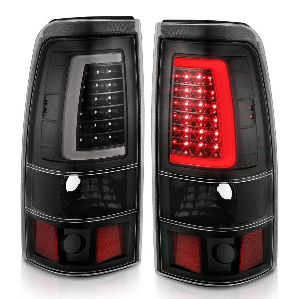 ANZO LED Tail Lights for Chevy Silverado 2500 HD 2001-2002 | Black Plank Style (Part# 311330) | Upgrade Your Truck's Rear Lighting for Better Visibility & Style