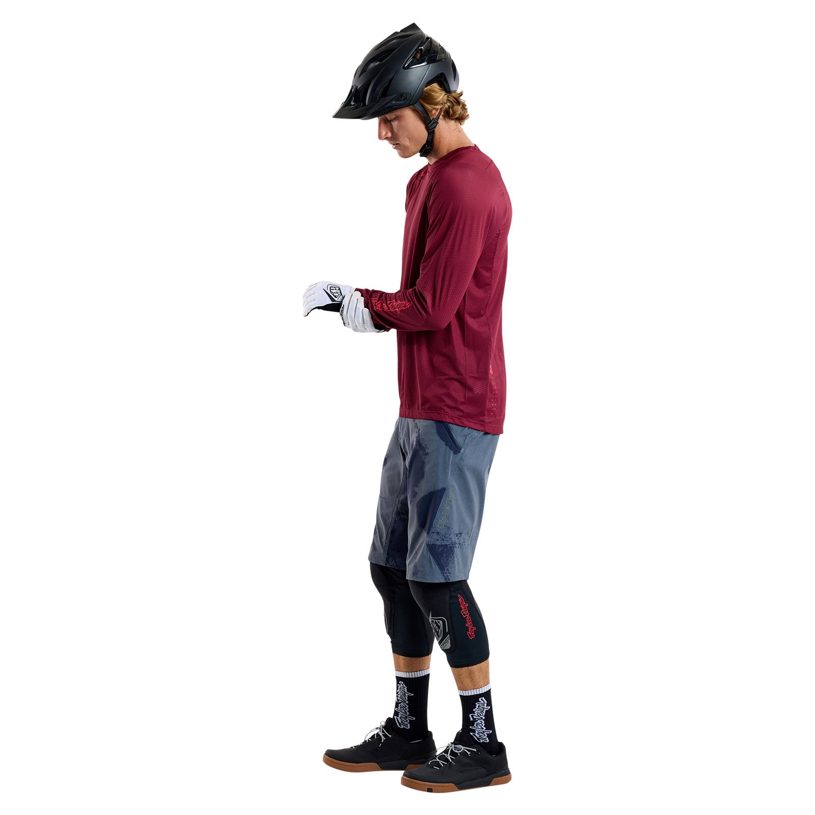 Skyline Air Long Sleeve Jersey Mono Oxblood - Men's Athletic Performance Shirt for Running, Cycling & Outdoor Sports