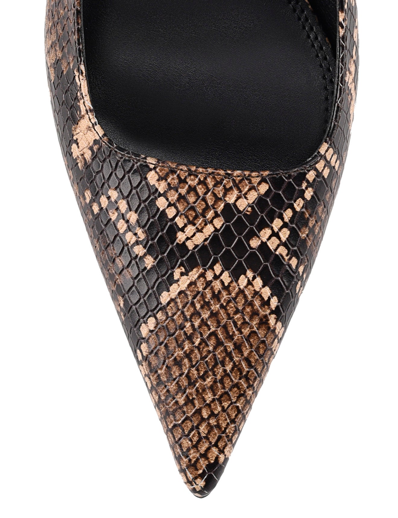 Zuko Women's Slingback Heels - Genuine Brown Snake Leather Pumps for Women | Comfortable Dress Shoes for Office, Party & Special Occasions