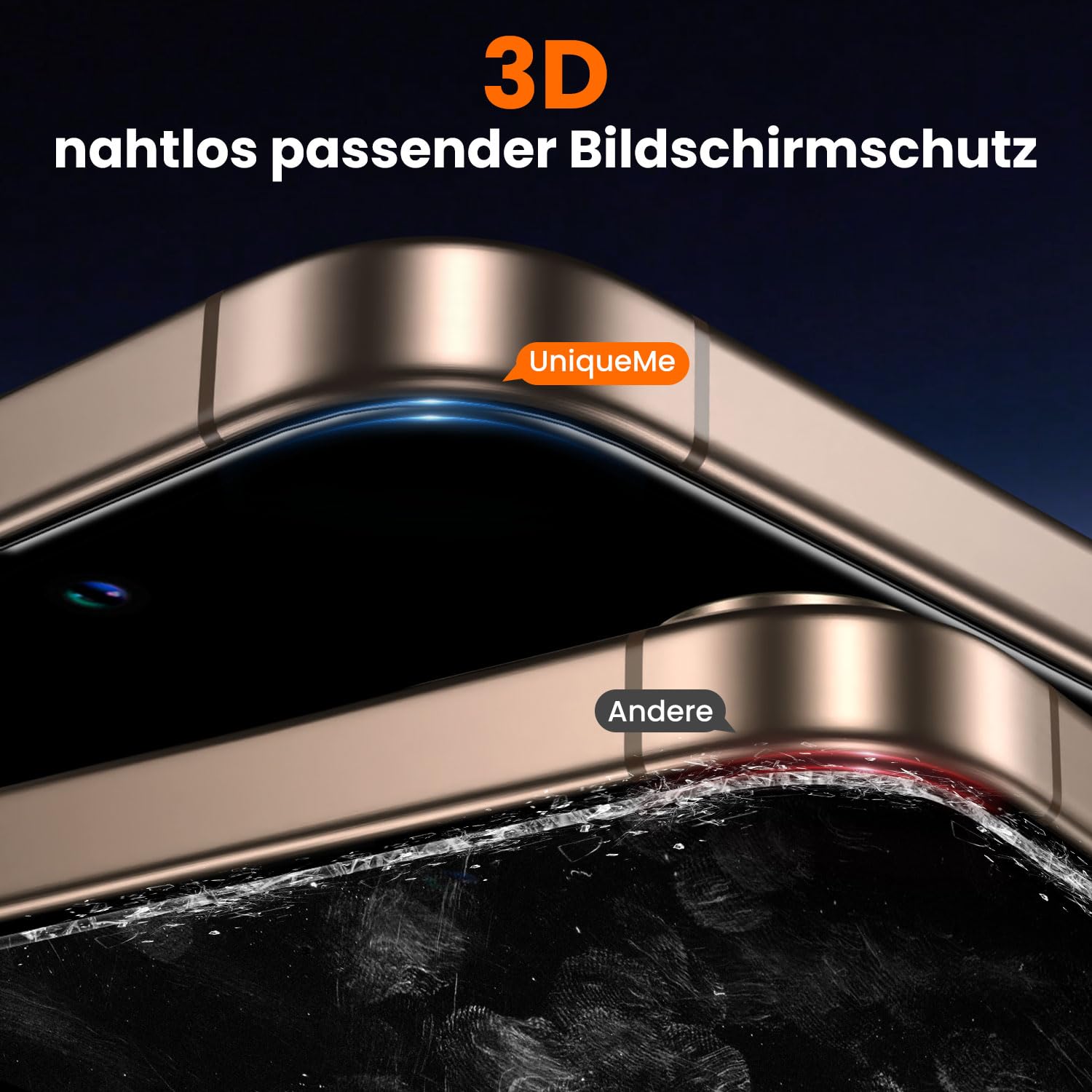 UniqueMe Tempered Glass Screen Protector for iPhone 16 Pro - [Full Coverage] 2-Pack with Easy Auto Installation Kit | Perfect for Everyday Use, Gaming & Outdoor Activities