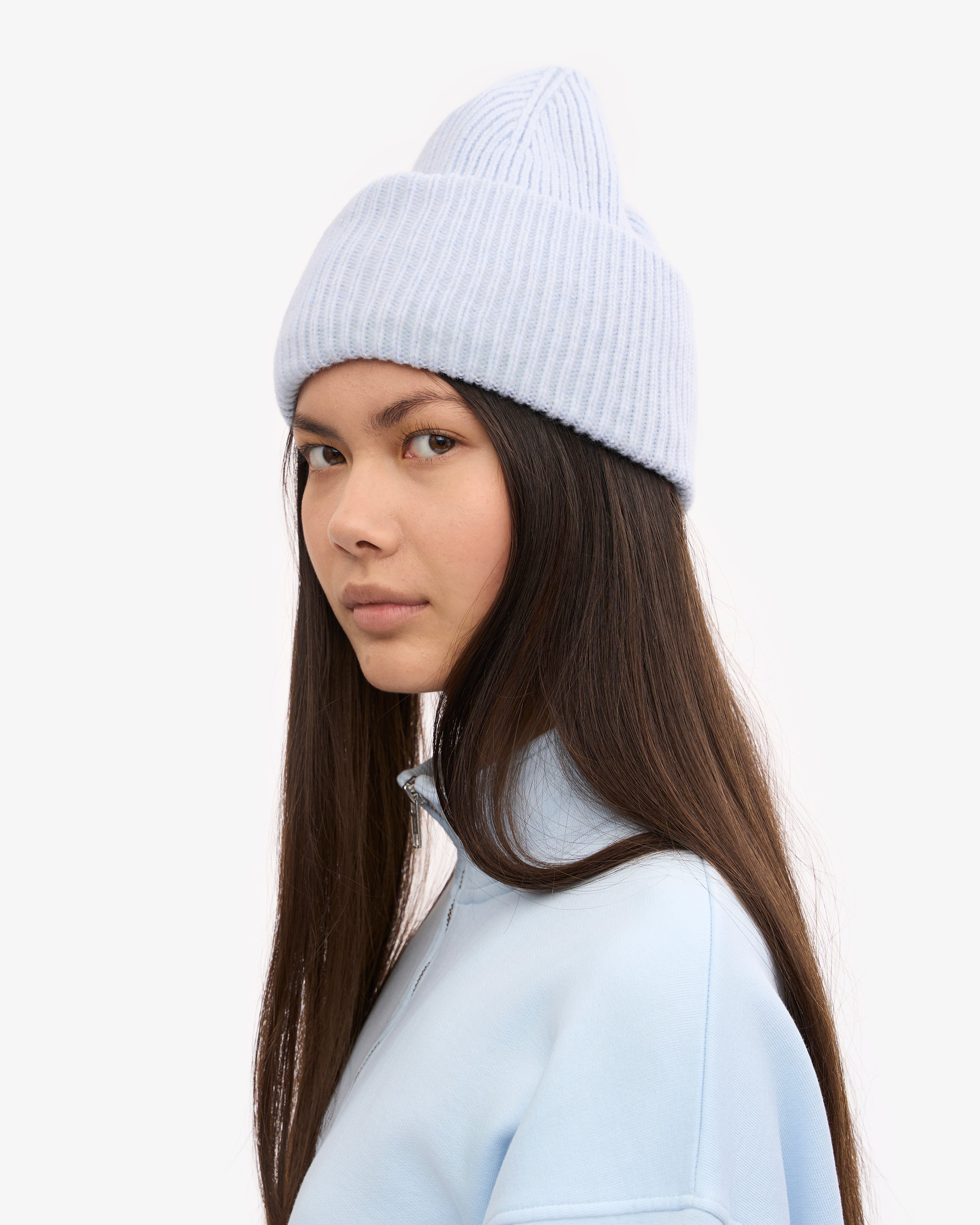 Premium Merino Wool Beanie - Polar Blue for Men & Women - Warm Winter Hat for Skiing, Hiking & Outdoor Activities