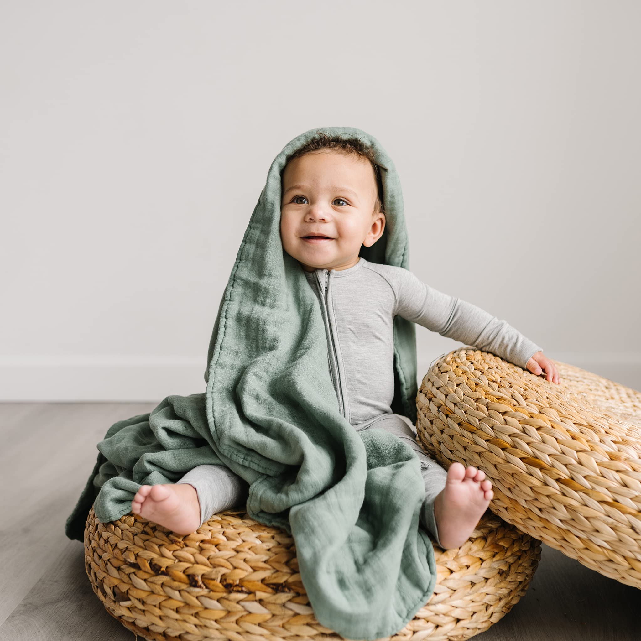Natemia Organic Muslin Baby Blanket - Soft, Breathable & Unisex Swaddle Blanket for Newborns, Girls & Boys | 47