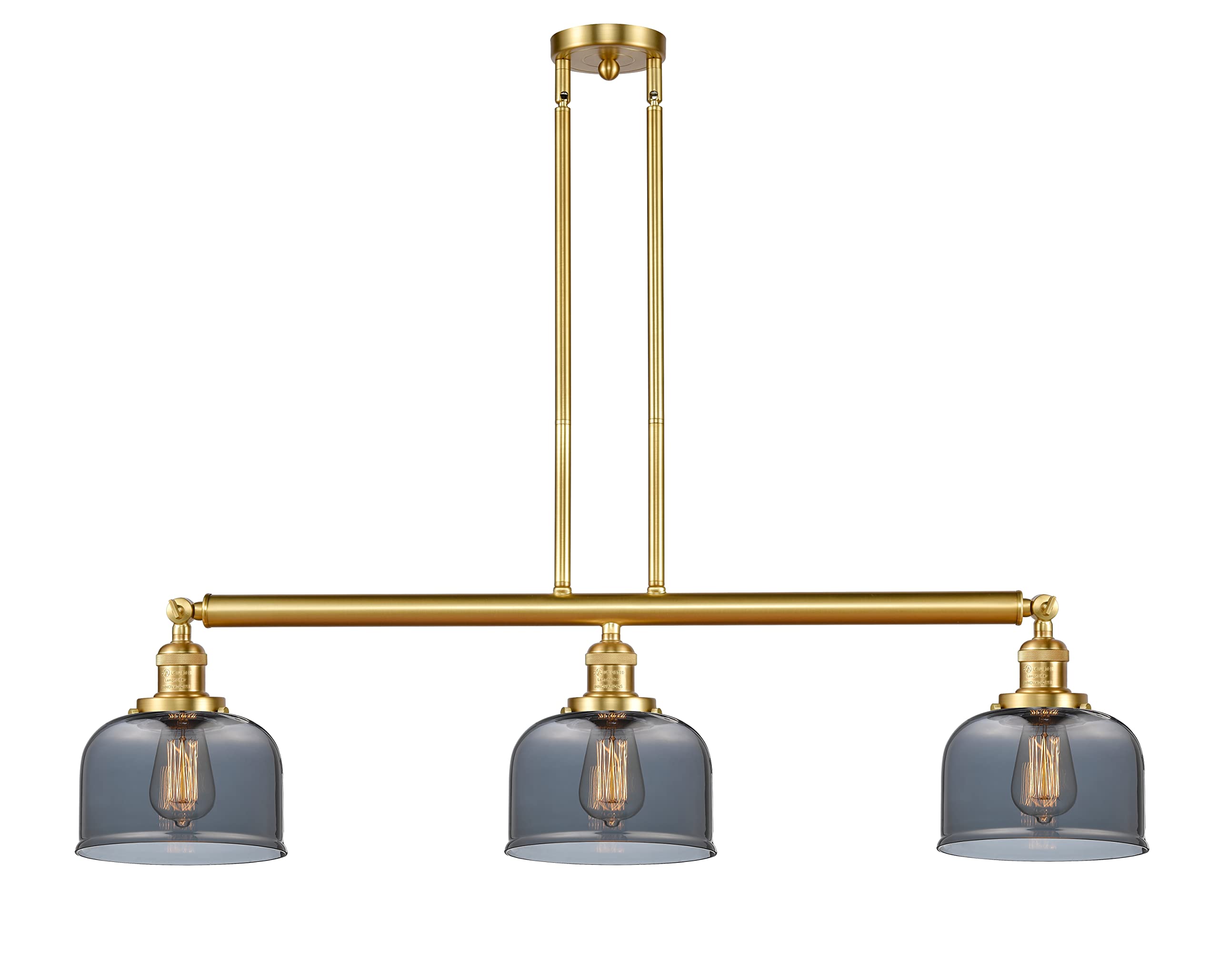 Large Bell 3-Light Island Pendant Light with LED - Modern Kitchen Island Lighting Fixture for Dining Room, Bar Counter & Farmhouse Decor