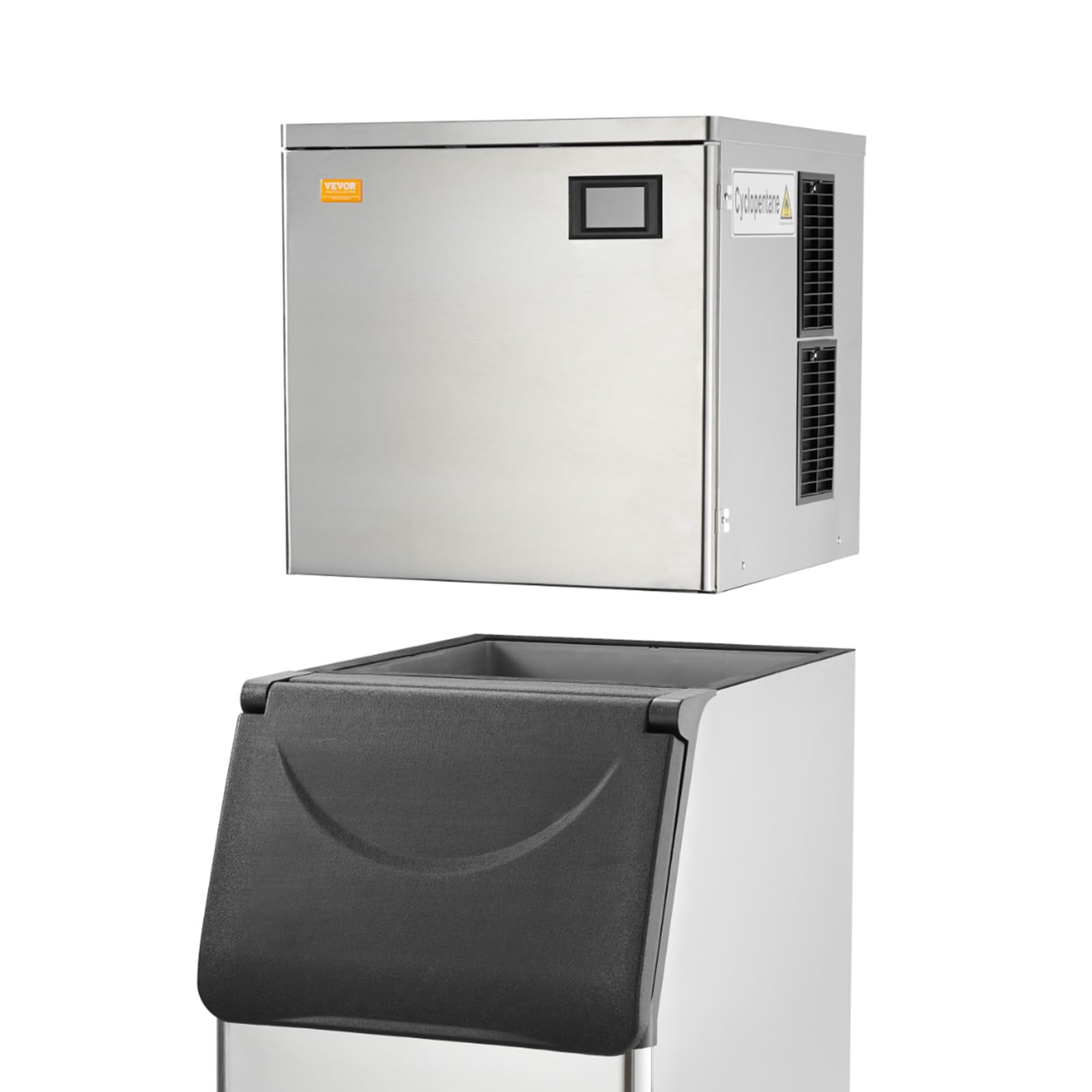 VEVOR Commercial Ice Maker Machine 400LBS/24H with 330.7LBS Storage Bin, 800W Self-Cleaning, 3.5