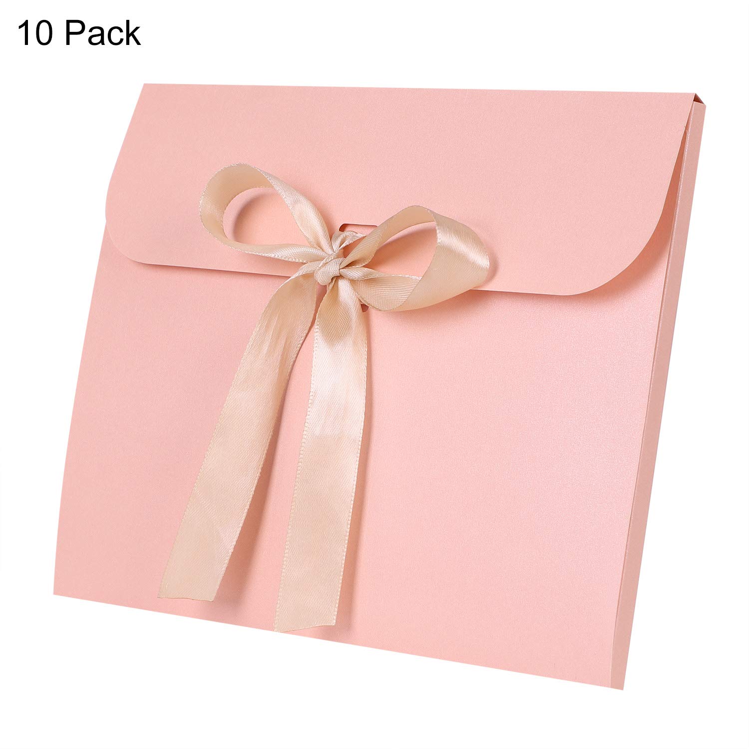 10pcs Elegant Gift Card Envelopes with Ribbon Bow - Holiday Greeting Card Holders & Party Favor Bags - Perfect for Wedding Presents, Underwear, Silk Scarves & Gift Wrapping - Medium Size Gift Packaging for All Occasions
