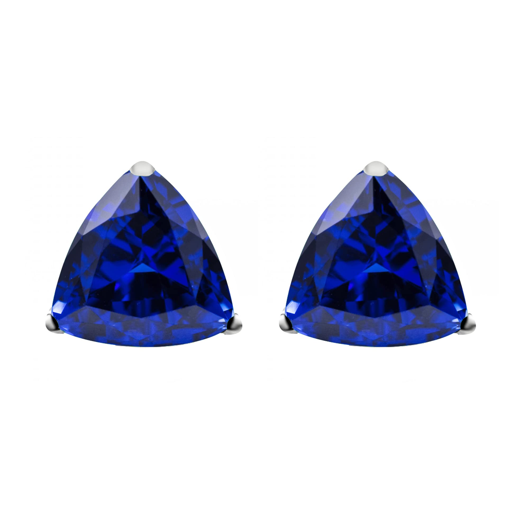 Blue Sapphire Sterling Silver Stud Earrings for Women – Perfect for Everyday Wear, Gifts & Special Occasions