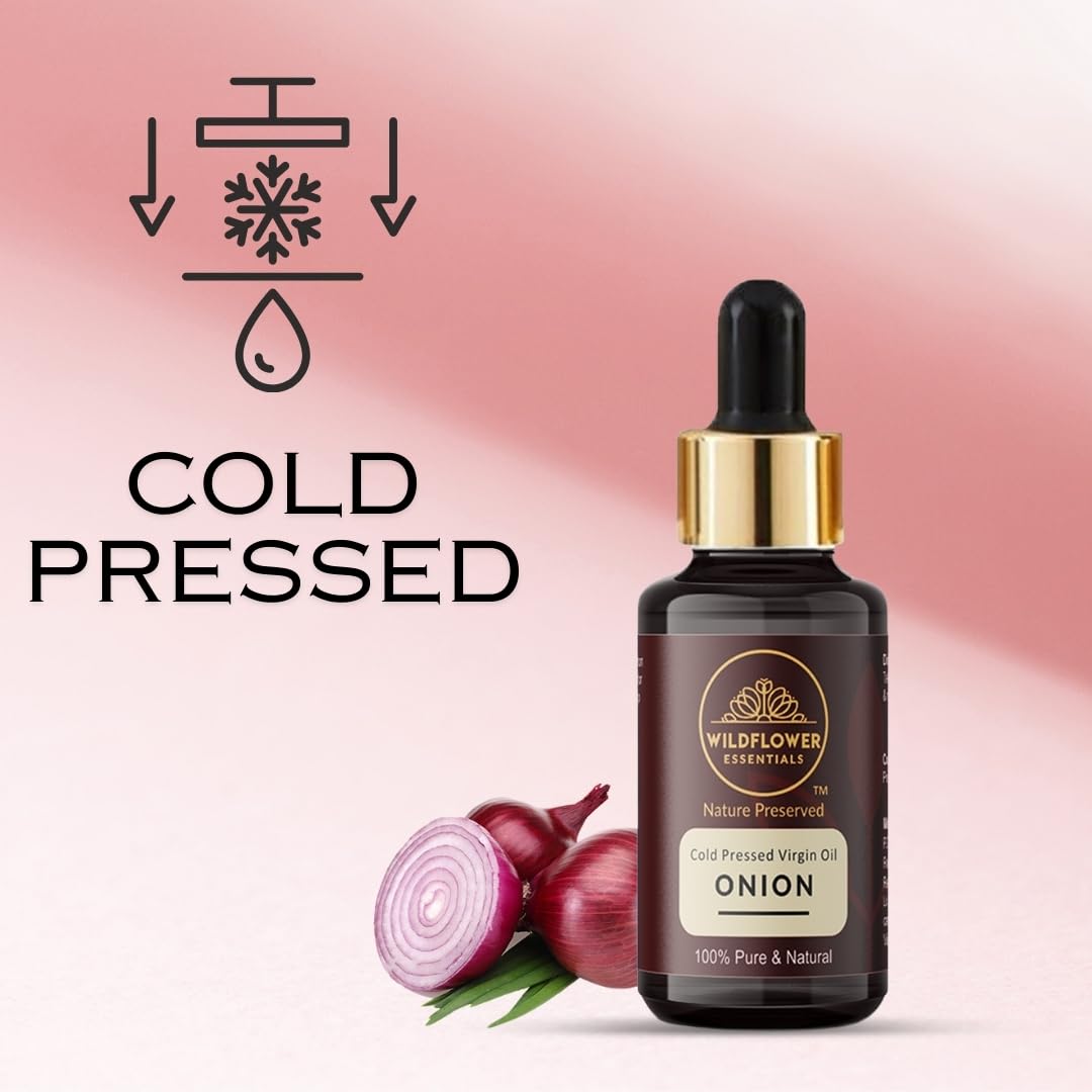 Pure Onion Oil for Hair Growth & Skin Care - 100% Cold Pressed, Natural & Organic (30ml) - Promotes Thicker Hair, Scalp Health & Glowing Skin - Perfect for Daily Hair & Skin Routine