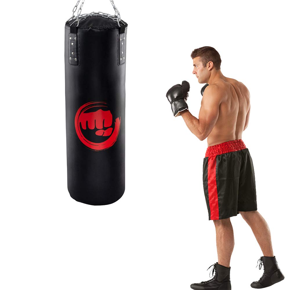 MK Punching Bag Filled Set - 39 x 14 Inches Heavy Hanging Boxing Bag for Kickboxing, Muay Thai, MMA & Fitness Training - Perfect for Home Gym & Martial Arts Practice