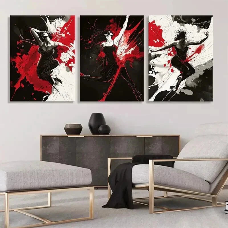 3-Piece Abstract Ballet Dancer Wall Art Set - Framed Canvas Prints 50x70cm | High Quality Australian Made | Perfect for Living Room, Bedroom & Office Decor | Ready to Hang