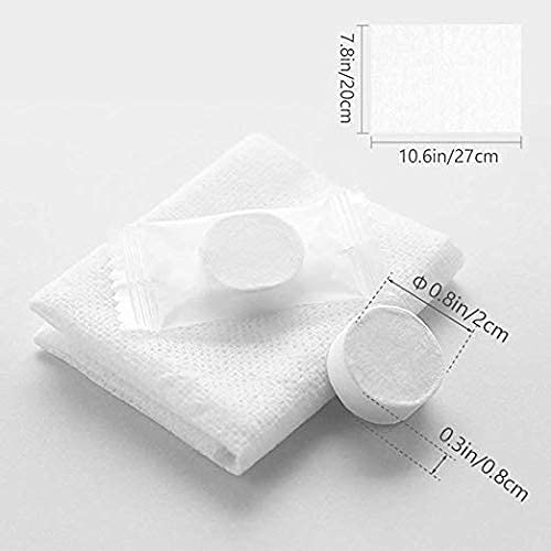 BIZWIZ STORE 60-Pack Compressed Disposable Towels - Portable Face & Hand Cleaning Wipes, Mini Cotton Towel Tissues for Travel, Camping, Gym & Emergency Use