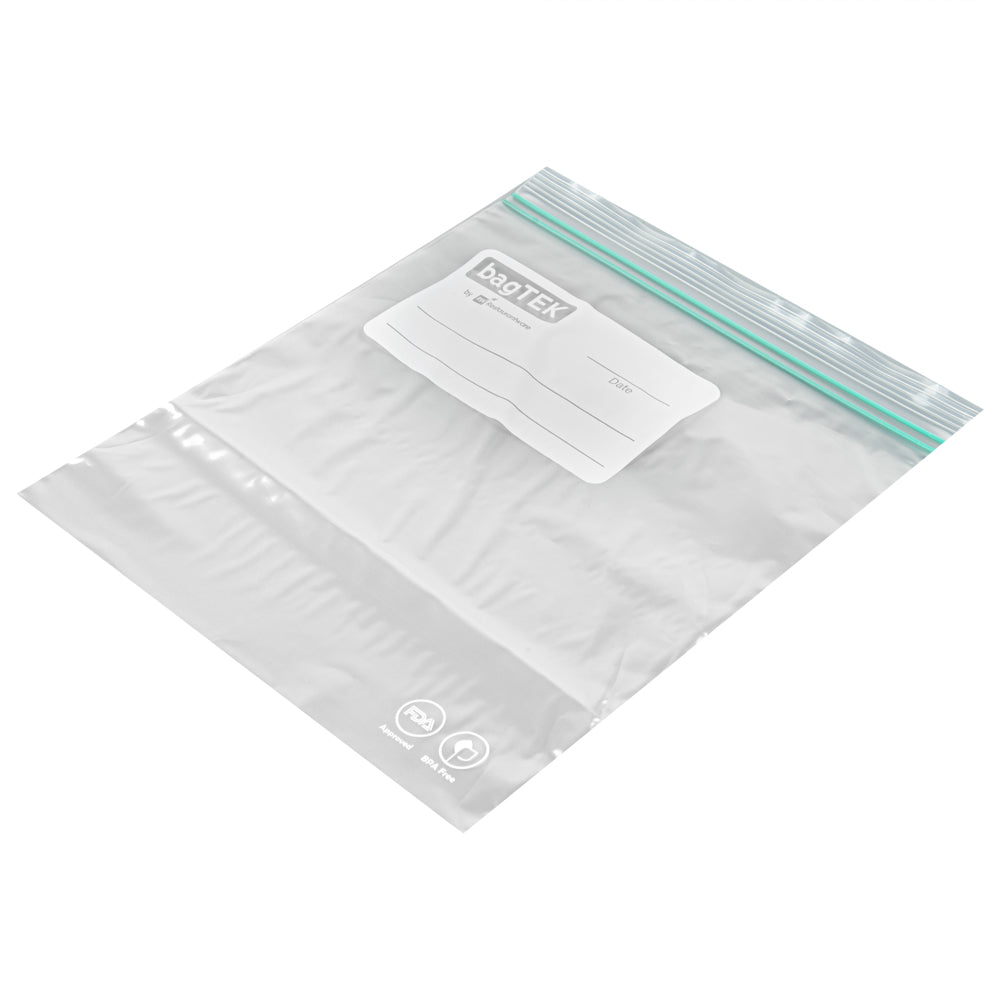 BAG TEK 1 Quart Clear Plastic Zip Bags with Double Zipper - 25 Count Box (7.5