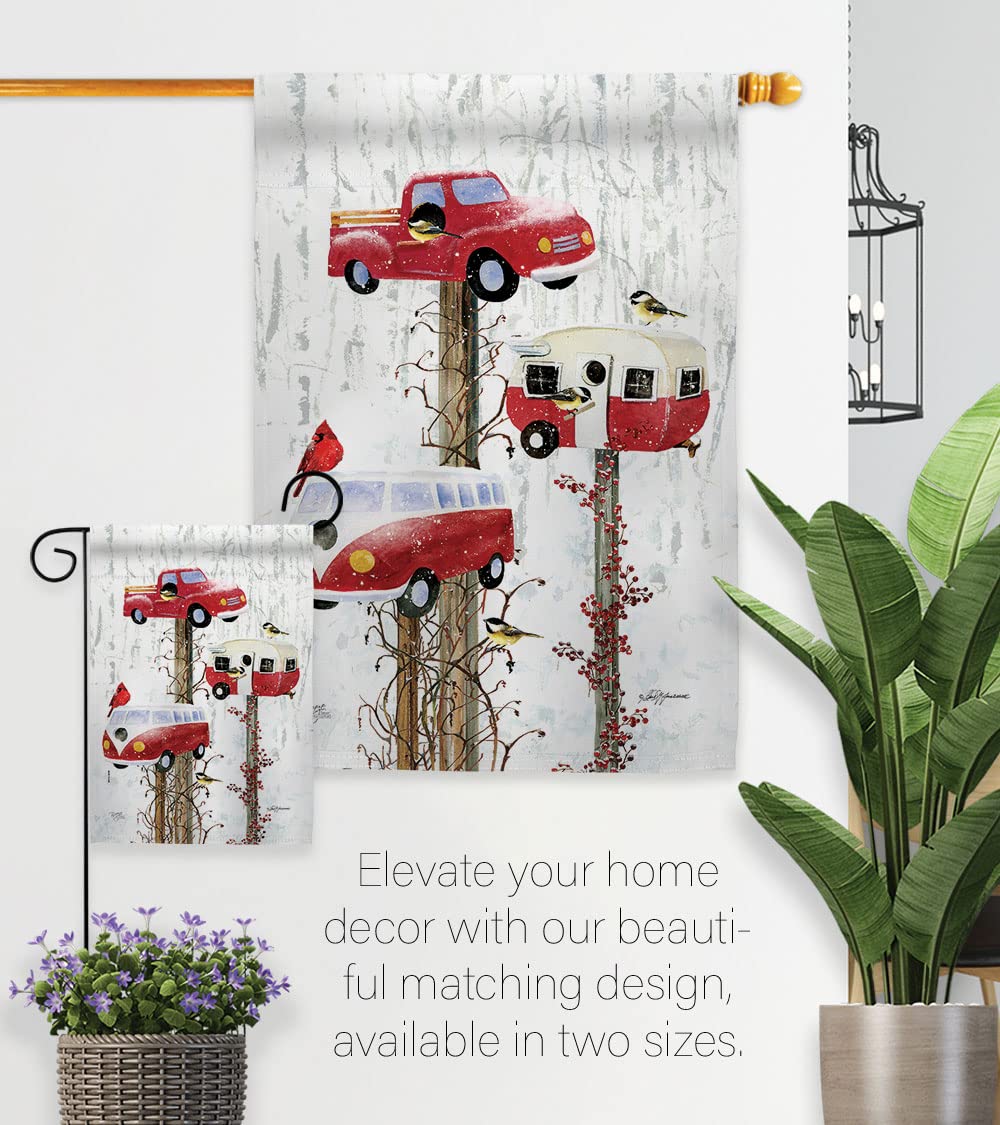Retro Birdhouse Garden Flag Set 13