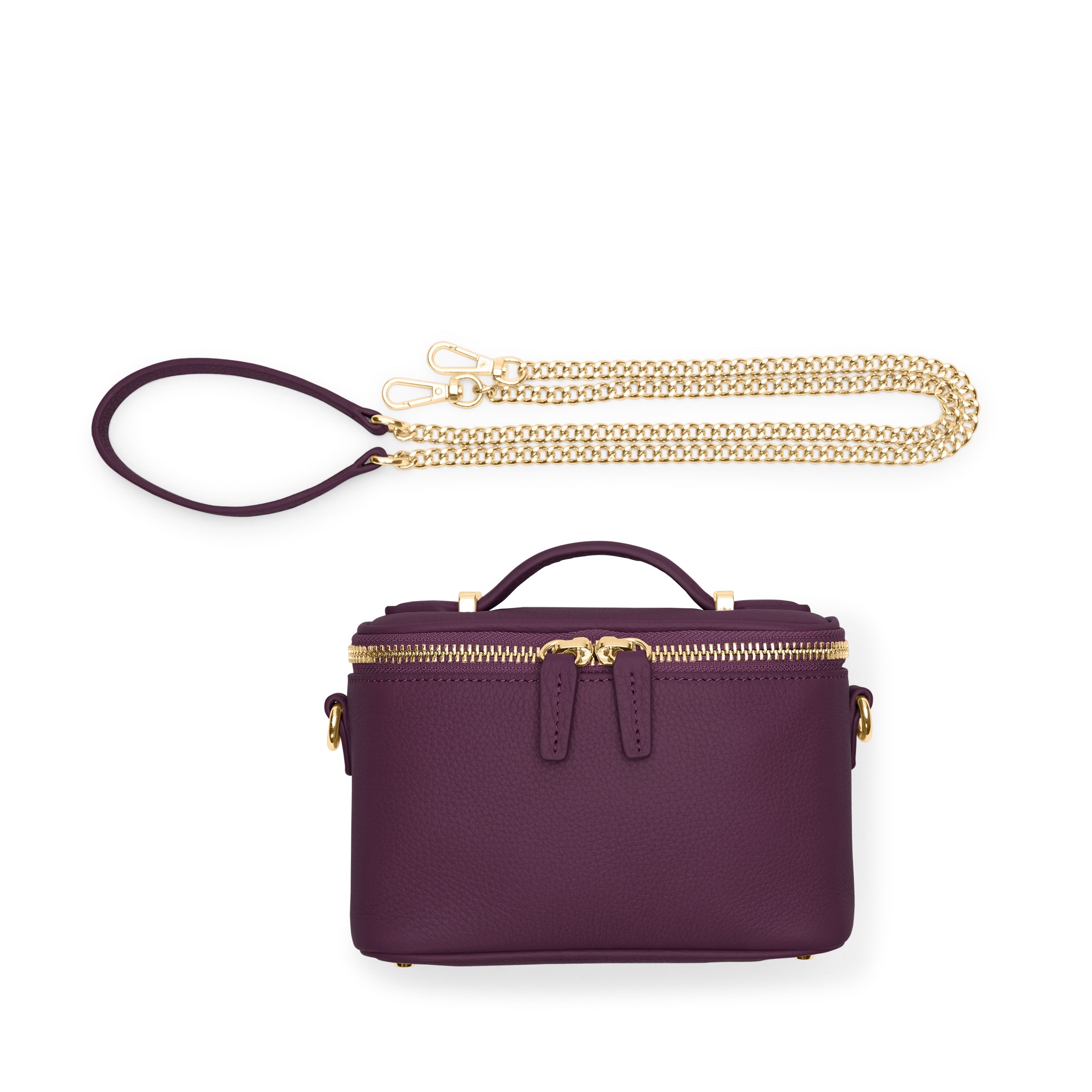 Maddie Micro Train Case Crossbody Bag in Deep Plum - Stylish and Compact Purse for Women, Perfect for Travel, Work, and Everyday Use