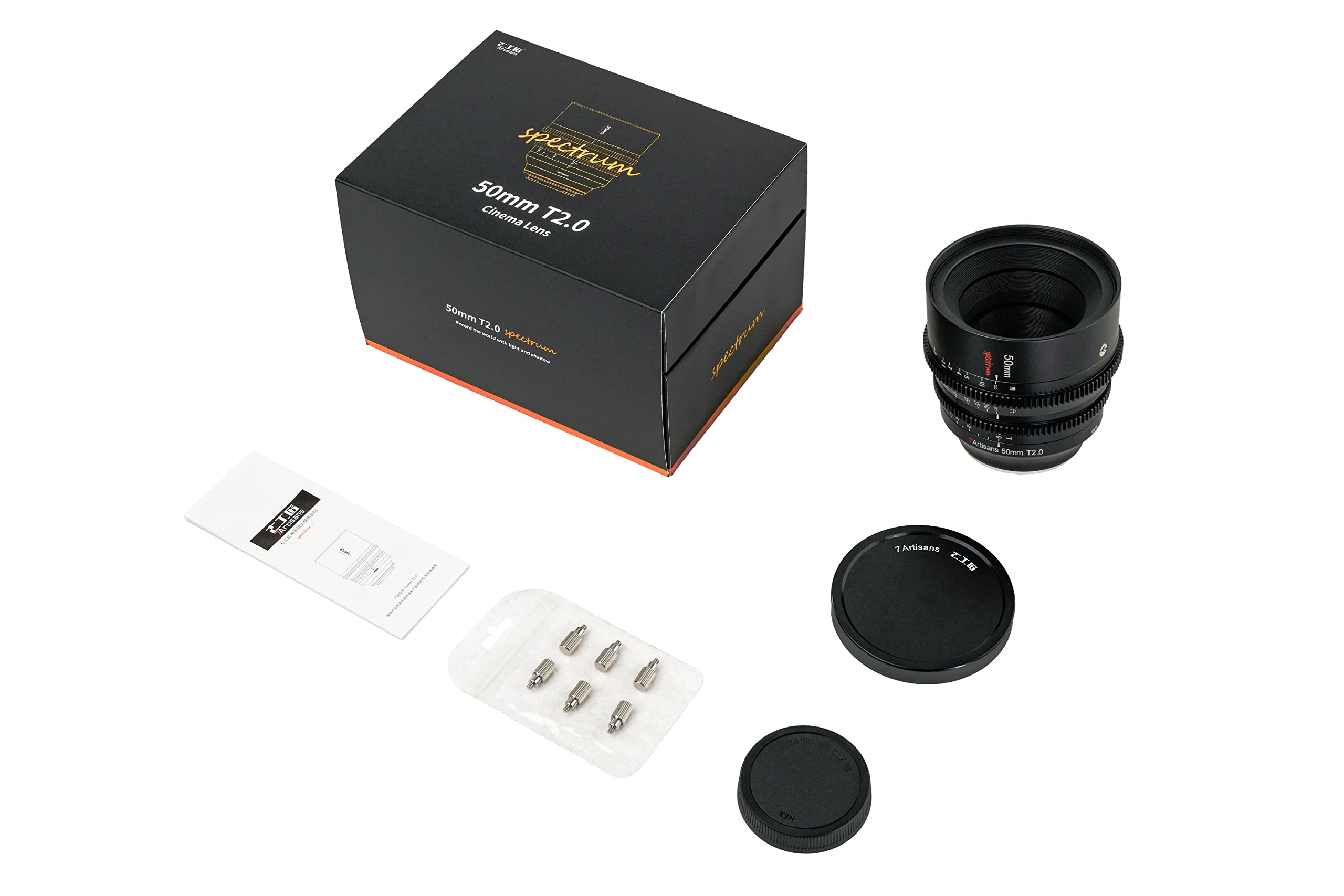 7artisans 50mm T2.0 Full Frame Cine Lens - Manual Focus, Low Distortion, Large Aperture for Sigma FP, Panasonic S1/S1H/S5, Leica SL/SL2 Mirrorless Cameras - Perfect for Filmmaking & Photography