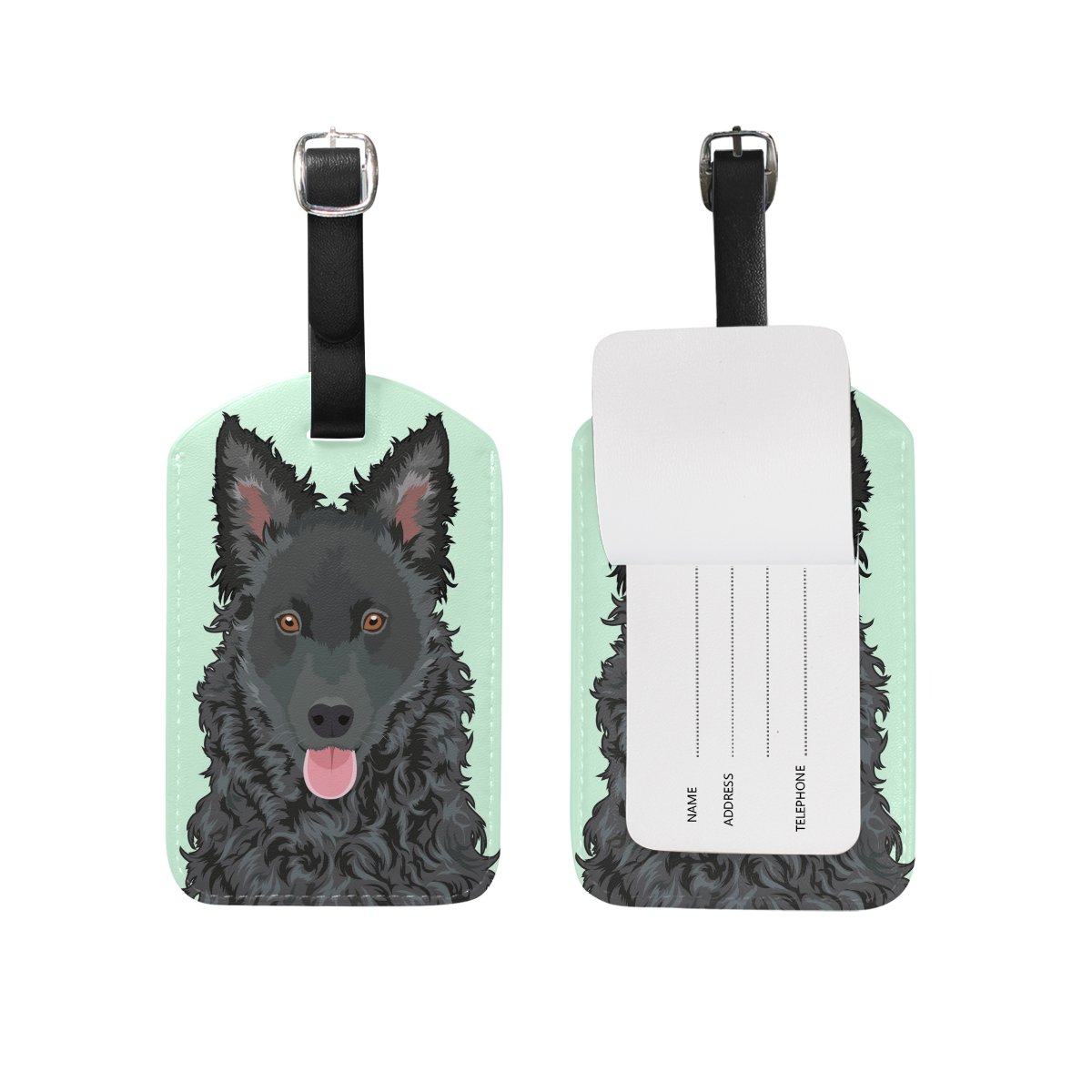 Durable PU Leather Dog Luggage Tag - Personalized Travel Suitcase ID Tag for Pets, 1pc | Perfect for Airports, Backpacks & Pet Carriers