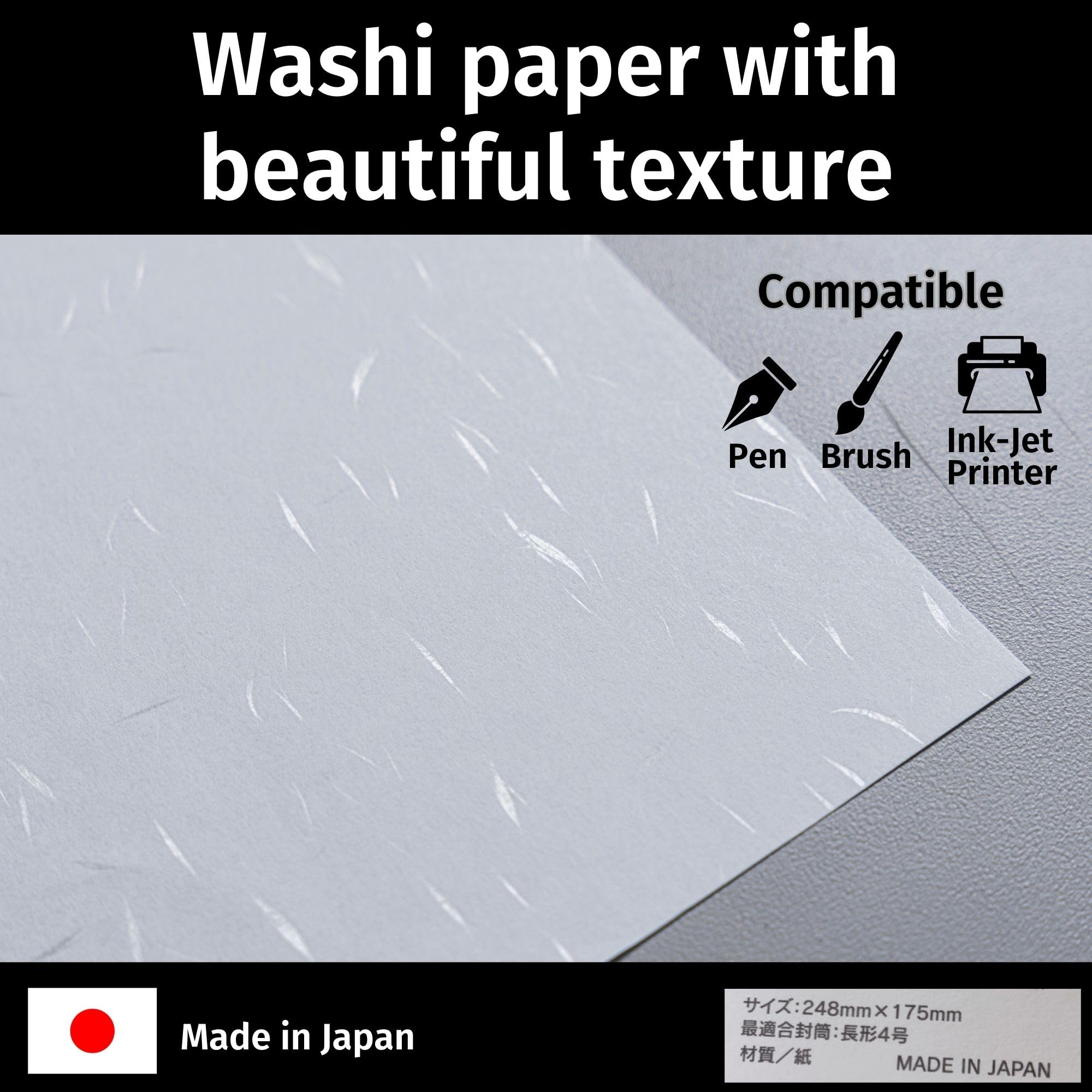 Premium Japanese Iyo Washi Stationery Paper - 20 Sheets (9.7
