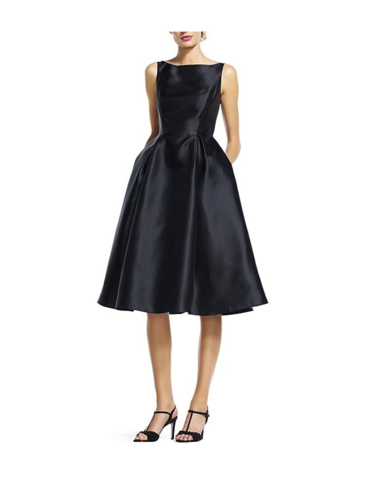 Adrianna Papell Women's Sleeveless V-Back Cocktail Dress for Evening Parties, Weddings & Special Occasions | Elegant Midi Dress for Night Out & Formal Events