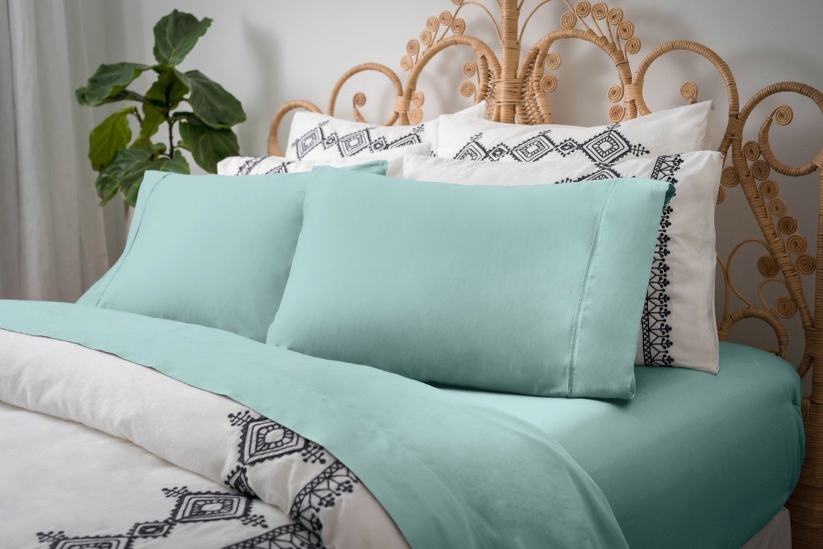 Magnolia Organics Dream Collection 100% Organic Cotton Sheet Set - Twin Size, Clear Water Blue - Soft & Breathable Bedding for Kids & Guest Rooms