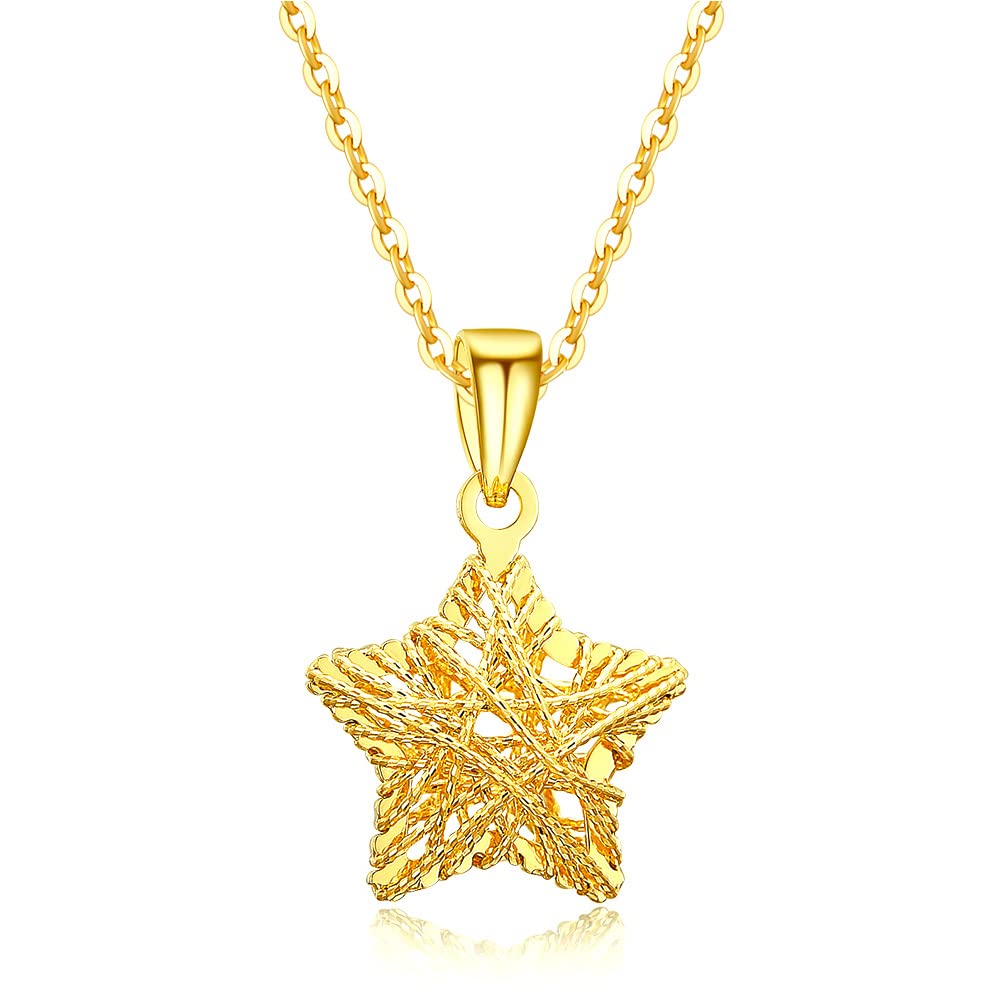 18K Solid Gold Necklace for Women - Real Gold Dainty Pendant Gift for Her, Wife, Mom - Certified Pure Gold Jewelry for Birthday, Wedding, Prom - 16 to 18 Inch - Perfect for Everyday Wear & Special Occasions