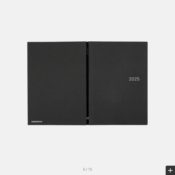 Hobonichi Techo 2025 Planner - Black Gingham HON A5 Size Daily Journal (English Edition) | January Start, Monday Start | Perfect for Work, School & Personal Organization