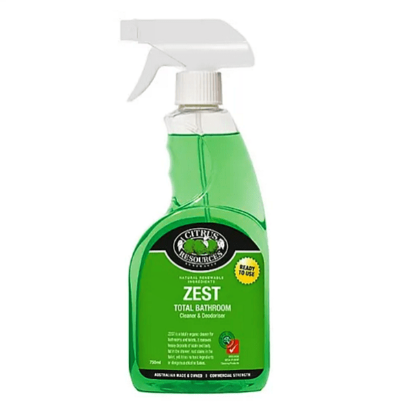Citrus Resources Zest Concentrated Total Bathroom Cleaner & Deodorizer - Powerful Stain Remover for Tiles, Sinks & Showers | Fresh Lemon Scent for Sparkling Clean Bathrooms
