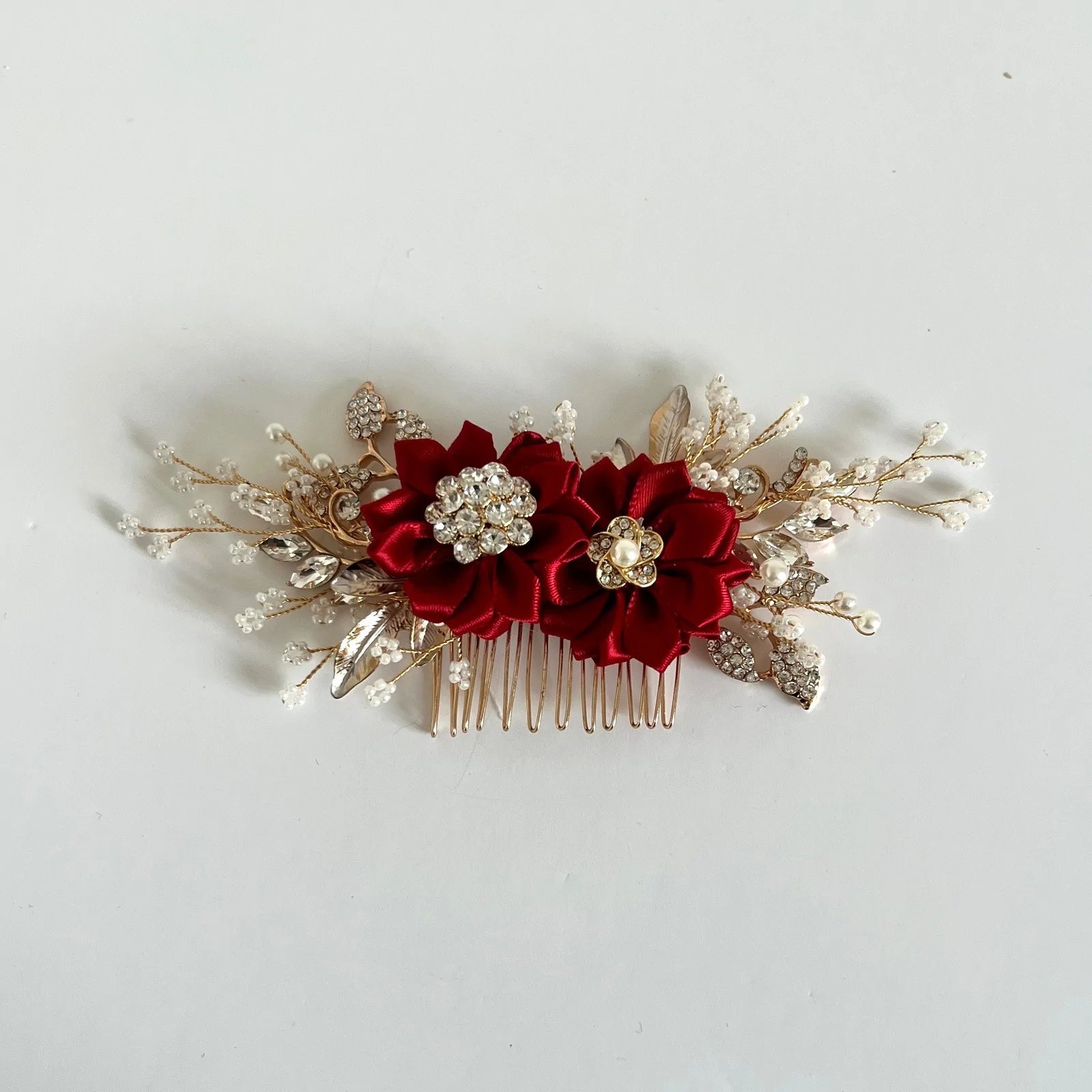 Floral Bridal Hair Comb | Wedding Hair Accessories with Flowers | All Colors Available (TT327) | Perfect for Bridal Bouquets, Bridesmaids & Special Occasions