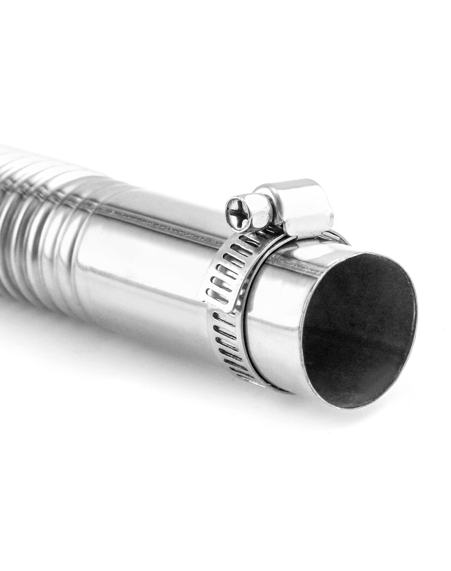 QWORK 1 Inch ID x 100cm Stainless Steel Air Heater Exhaust Pipe - Diesel & Gas Vent Hose for Parking Heaters, RVs, and Trucks - Durable & Corrosion-Resistant for Outdoor Use