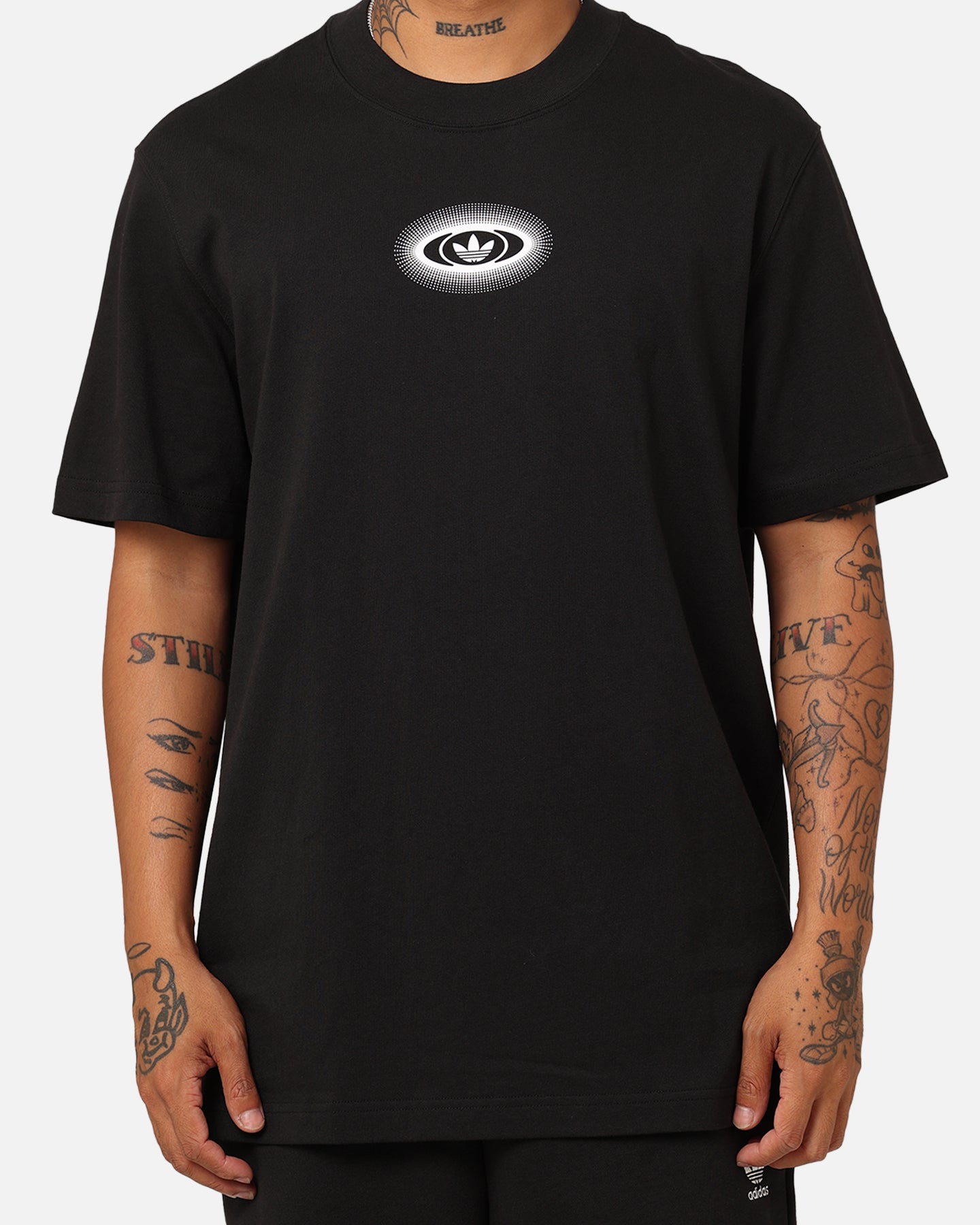 Adidas Rekive Graphic T-Shirt for Men - Black Cotton Short Sleeve Tee - Casual Wear, Street Style & Everyday Outfits