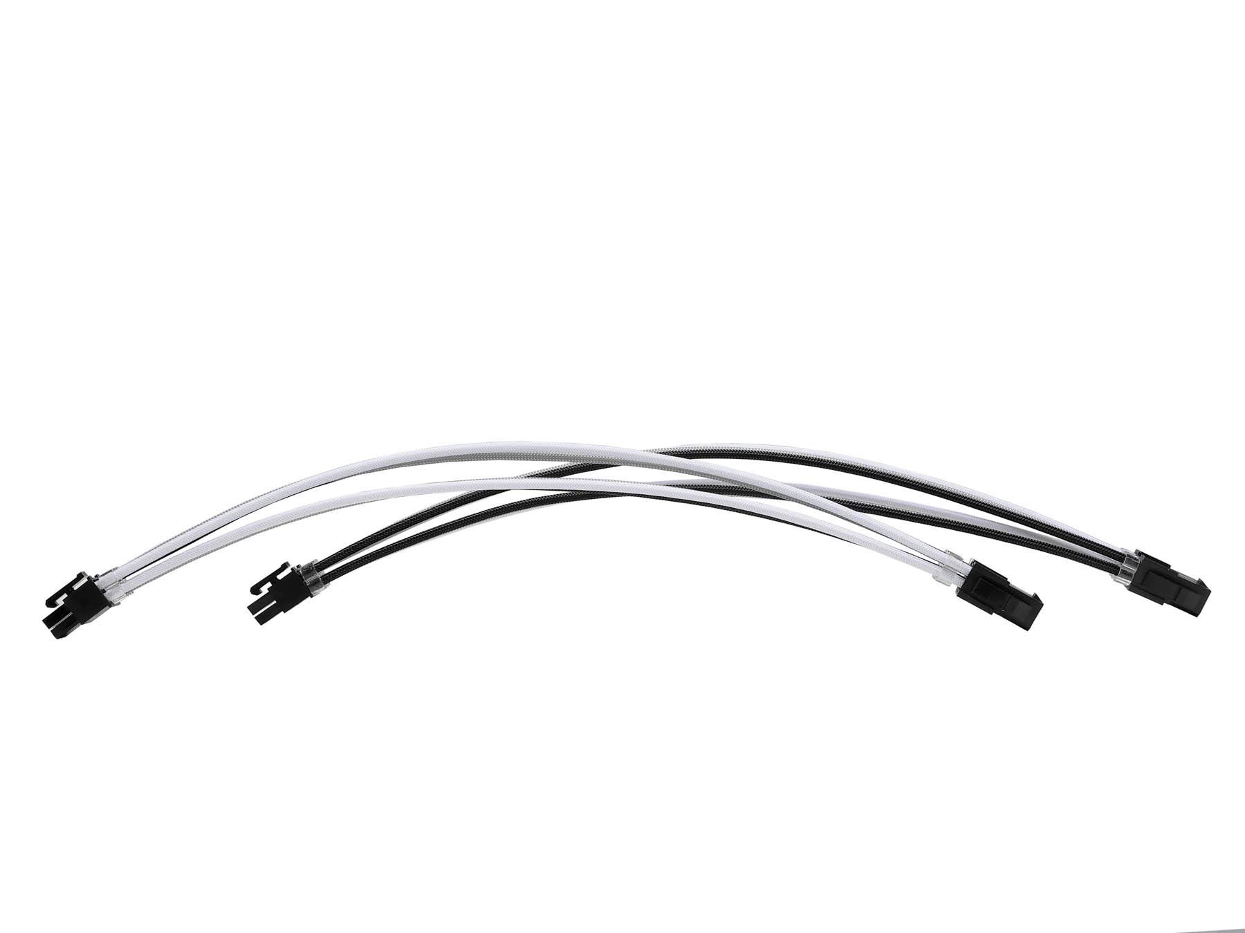 18AWG ATX 24-Pin + EPS 8-Pin + PCI-E 8-Pin Sleeved PSU Extension Cable Kit with Cable Combs - Black/Silver/White for PC Power Supply to Motherboard & GPU - Perfect for Custom PC Builds, Gaming Rigs & Cable Management