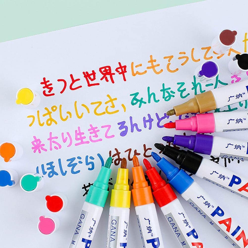 Oil Based White Paint Marker Pen - Quick Dry, Waterproof Art Marker for Rock Painting, Ceramic, Glass, Wood, Metal, Fabric, Tires & Graffiti (1pc Black) - Perfect for DIY Crafts, Home Decor, Signage & Industrial Marking