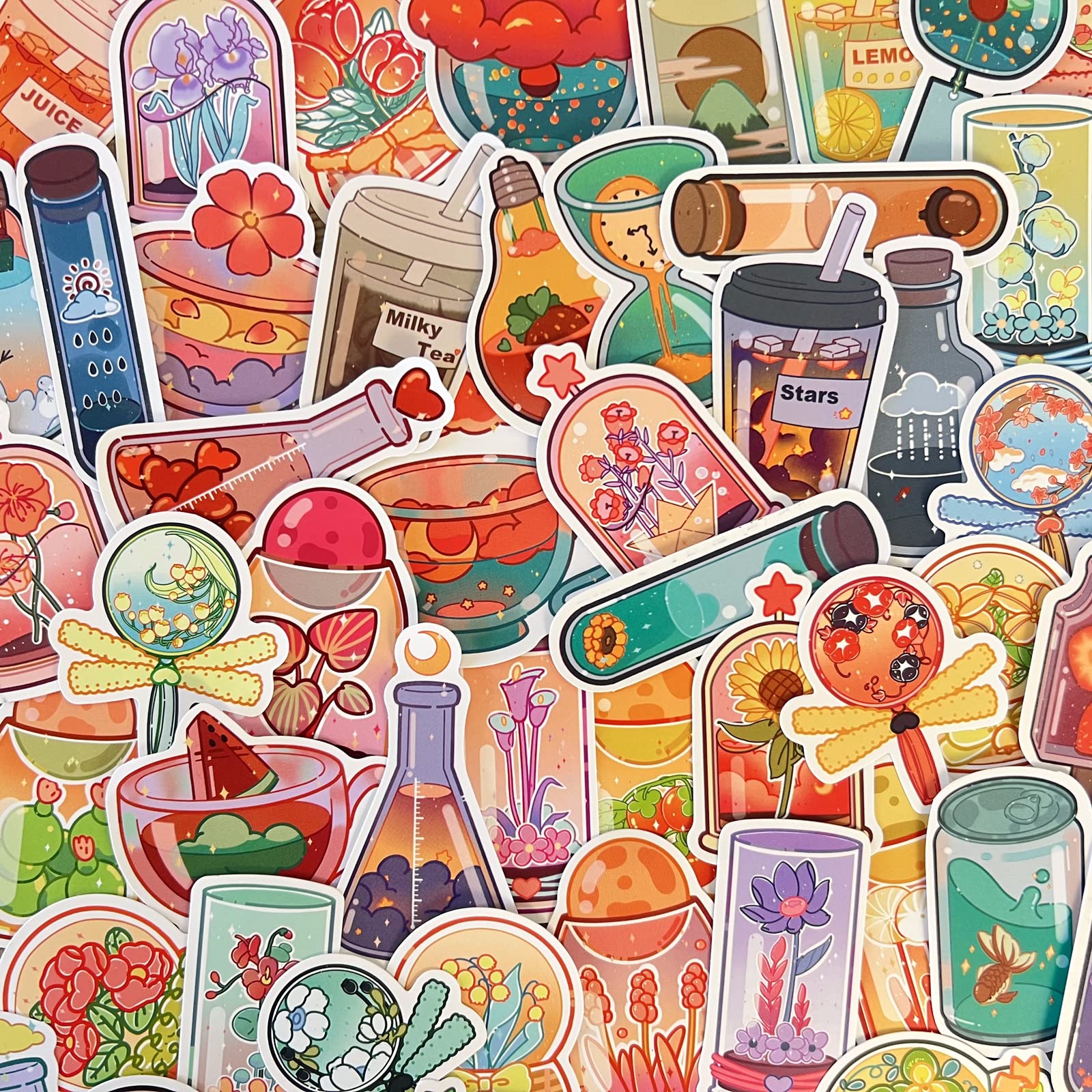 100 Pcs Aesthetic Vinyl Stickers - Waterproof Cute Stickers for Water Bottles, Laptops, Phones - Perfect for Girls, Kids & Teens - Decorate Your School Supplies, Journals & DIY Crafts