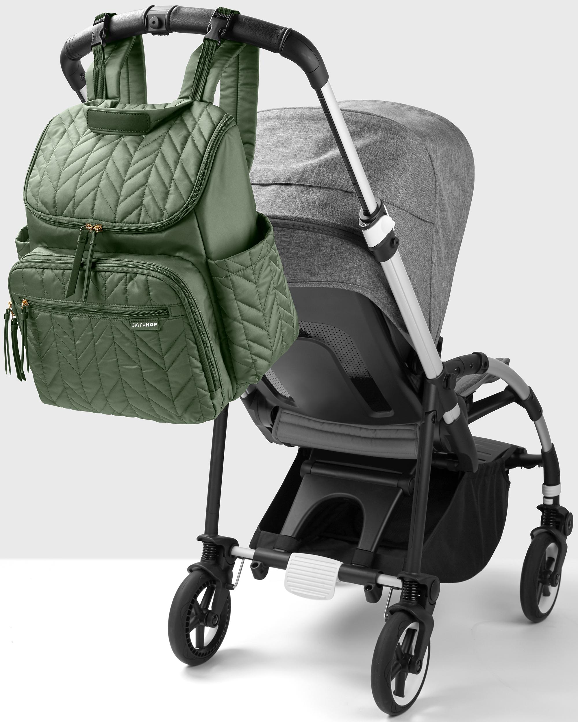 Skip Hop Forma Diaper Backpack - Dark Sage | Stylish & Spacious Baby Bag for Parents on the Go | Perfect for Daycare, Travel & Everyday Use