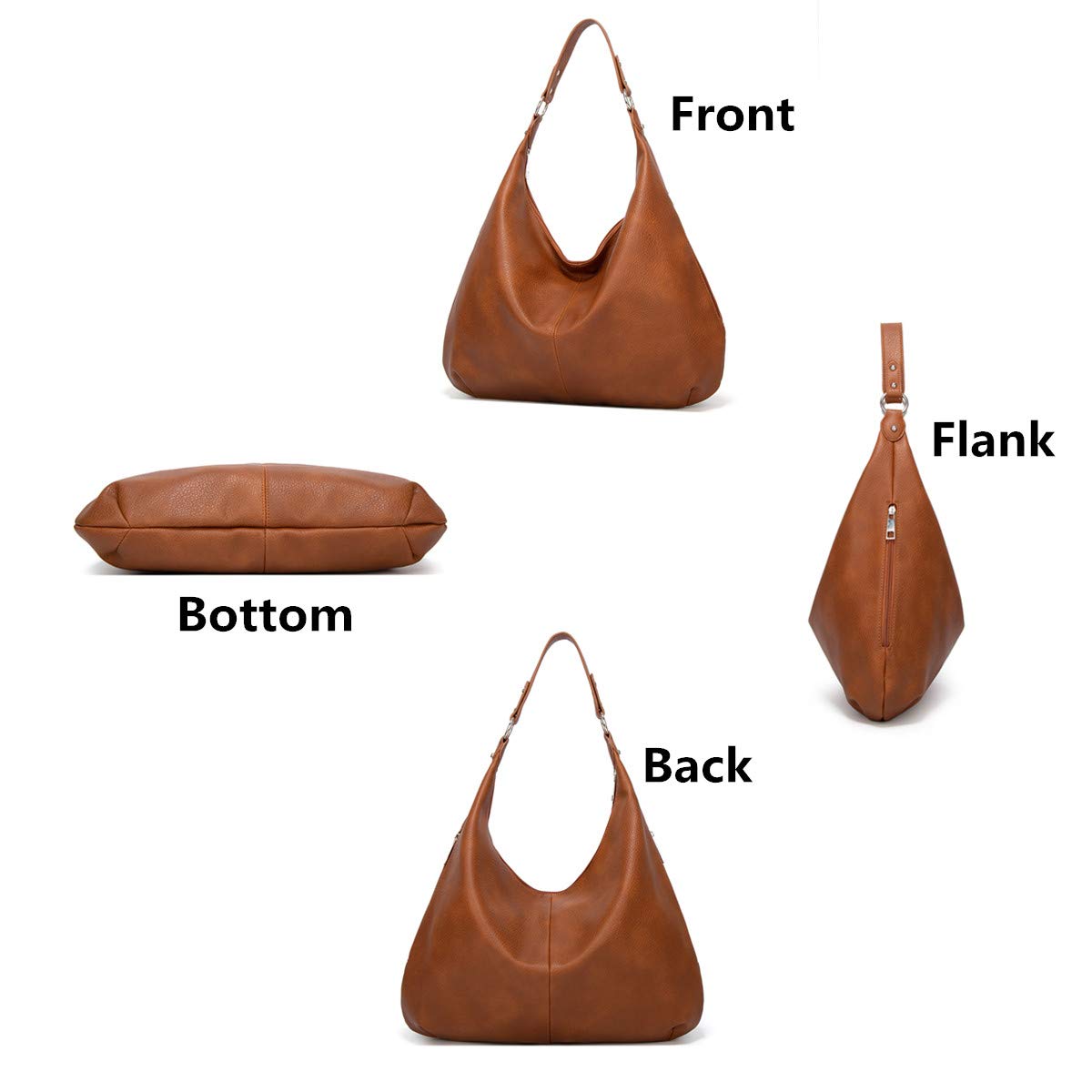 Stylish Women's Hobo Bags - Soft PU Leather Slouchy Shoulder Purse with Secure Zipper Closure | Perfect for Work, Travel & Everyday Use