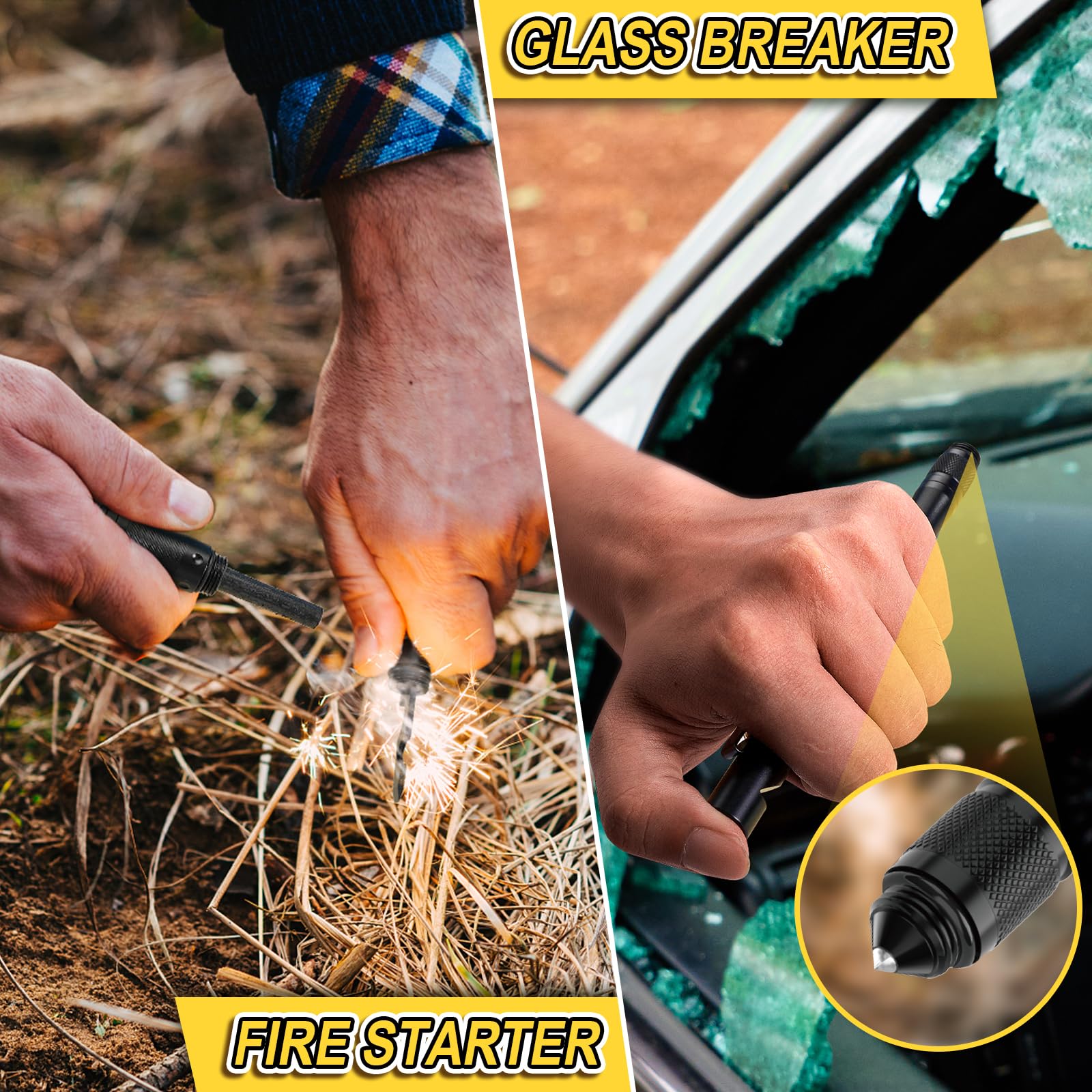 **Tactical Pen Gift for Men - Multitool Survival Pen with Stylus, Glass Breaker & LED Light - Perfect Father's Day Gift from Daughter/Wife - Great for Camping, Hiking, EDC & Outdoor Adventures**