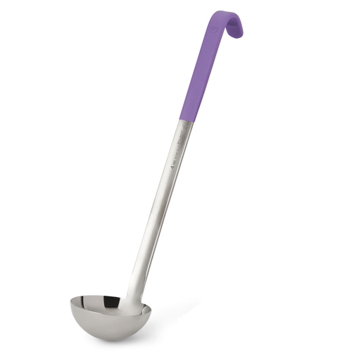 Vollrath Jacob's Pride 4 Oz Stainless Steel One Piece Ladle with Purple Kool-Touch Handle - Perfect for Cooking, Serving Soups & Sauces in Restaurants & Home Kitchens