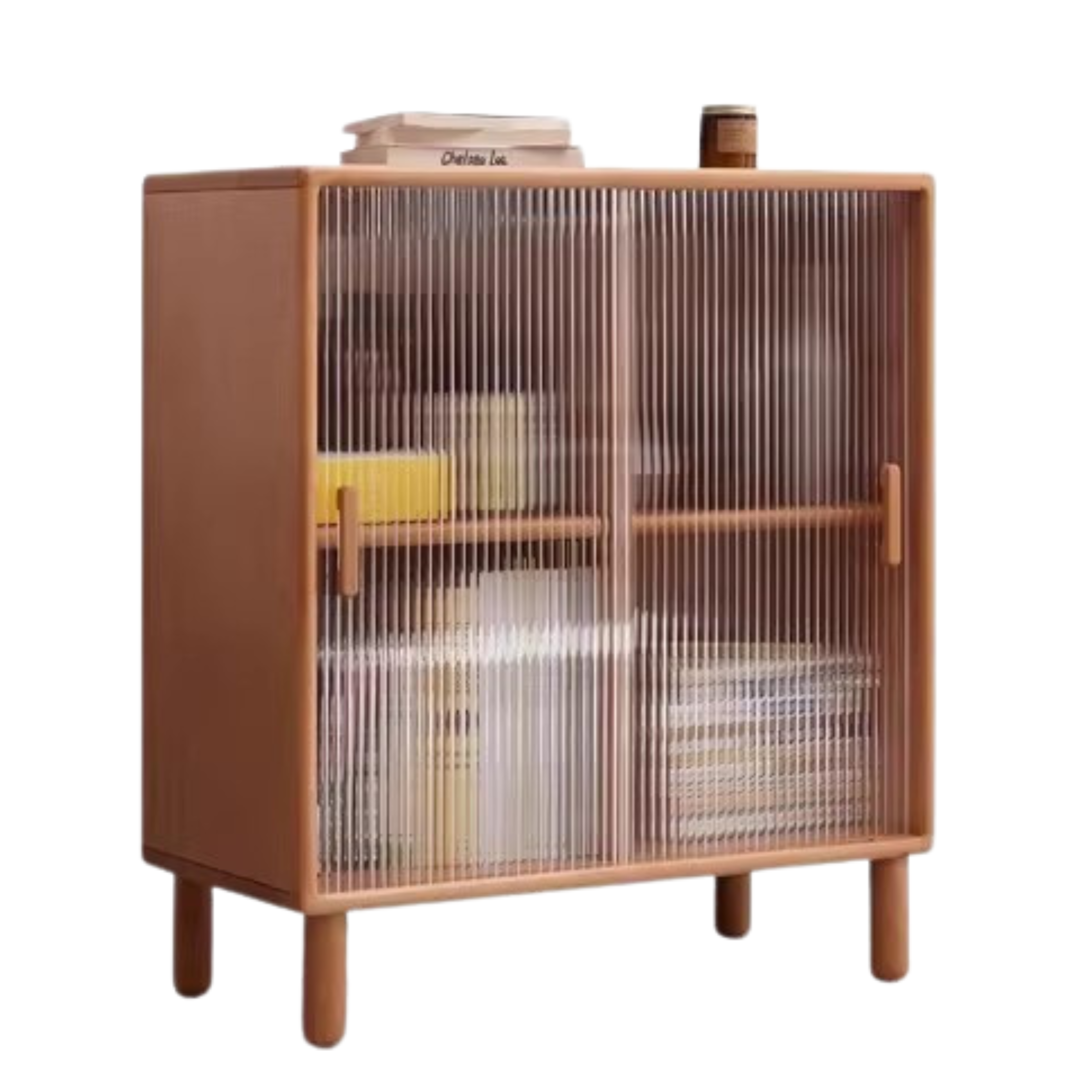 Solid Beech Wood Sliding Door Side Cabinet - Modern Storage Solution for Bedroom, Living Room & Office