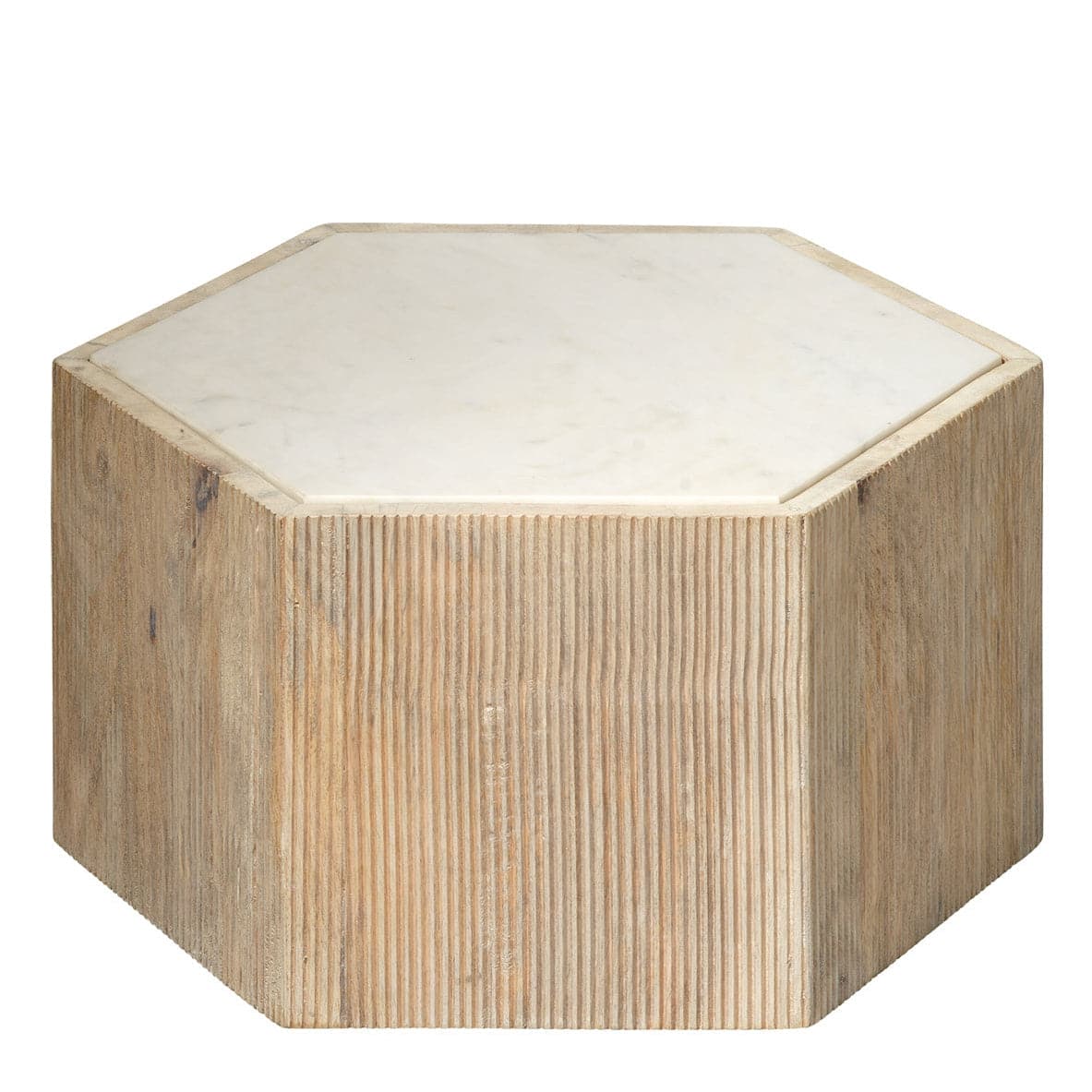 Premium Argan Hexagon Coffee Table - Modern Geometric Wooden Side Table for Living Room, Bedroom & Office Decor - Perfect for Small Spaces & Home Styling