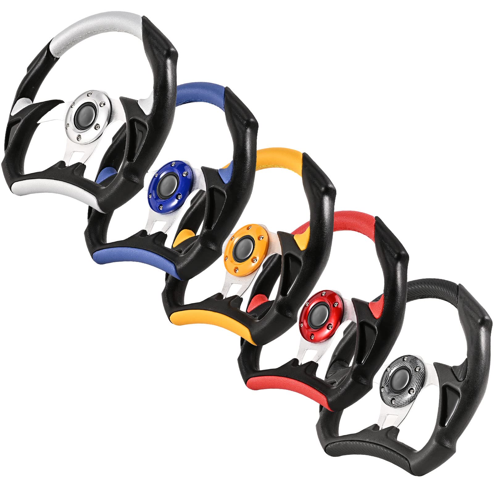 12.5 Inch Yellow Steering Wheel Upgrade for Club Car Golf Cart & Go Kart - Steering Wheel Adapter Not Included | Perfect for Golf Cart Customization & Off-Road Go Kart Racing