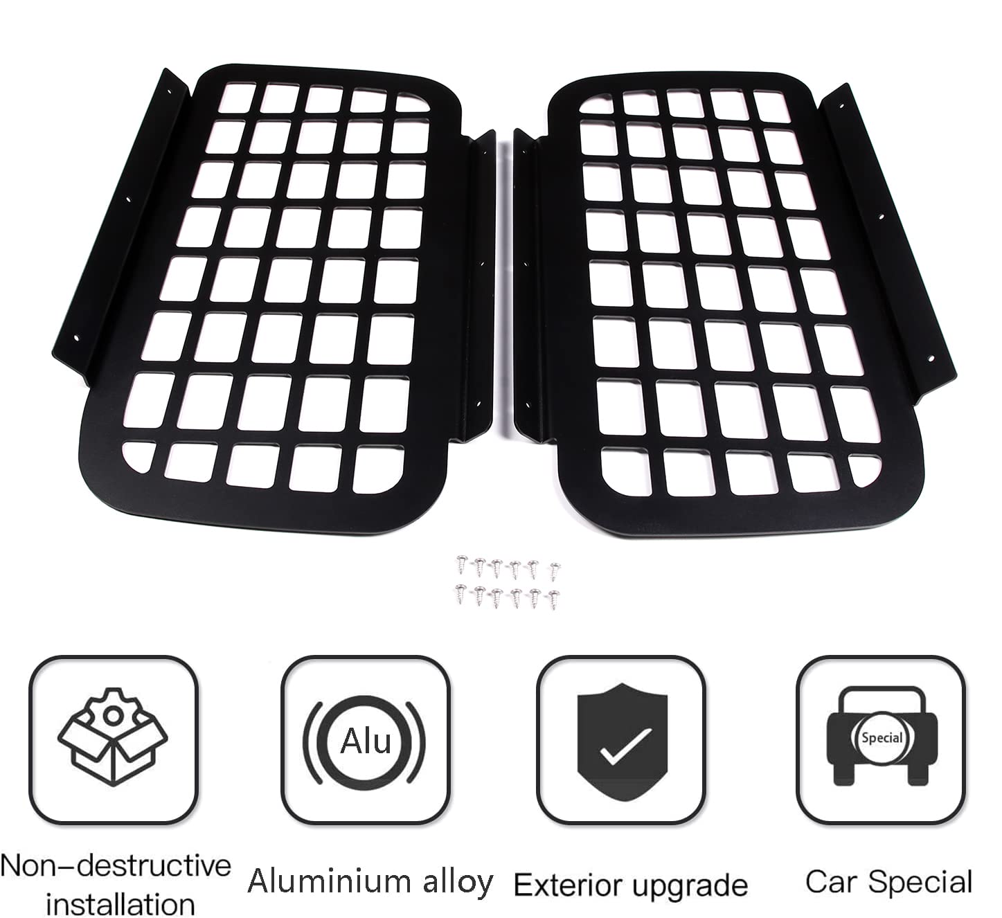 Hummer H3 2005-2009 Rear Trunk Luggage Shelf - Aluminum Cargo Storage Panel & Multi-Function Rack (2Pcs) | Heavy-Duty Organizer for Camping Gear, Tools & Off-Road Accessories