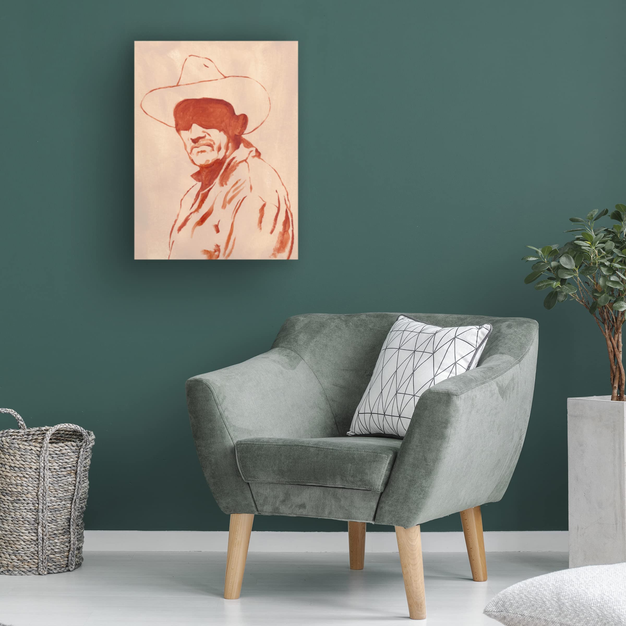 Jacob Green 'Man of the West II' Western Canvas Art Print - Premium Trademark Fine Art for Home & Office Decor | Perfect for Living Room, Bedroom, or Western-Themed Spaces