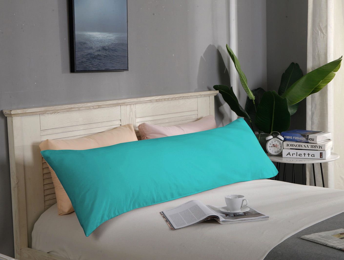 1000 Thread Count Premium Ultra Soft Body Pillowcase - Teal Blue | Hypoallergenic & Breathable | Perfect for Side Sleepers, Maternity Support & Home Decor