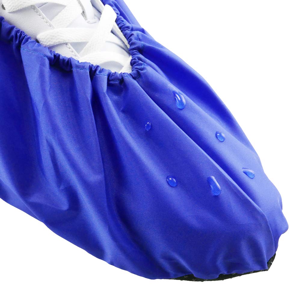 Waterproof Non-Slip Reusable Shoe Covers for Contractors - Washable Boot Protectors for Real Estate, Construction & Home Use - Keep Floors & Carpets Clean - 5 Pairs (Medium, Blue) - Perfect for Home Inspections, Renovations & Indoor Work