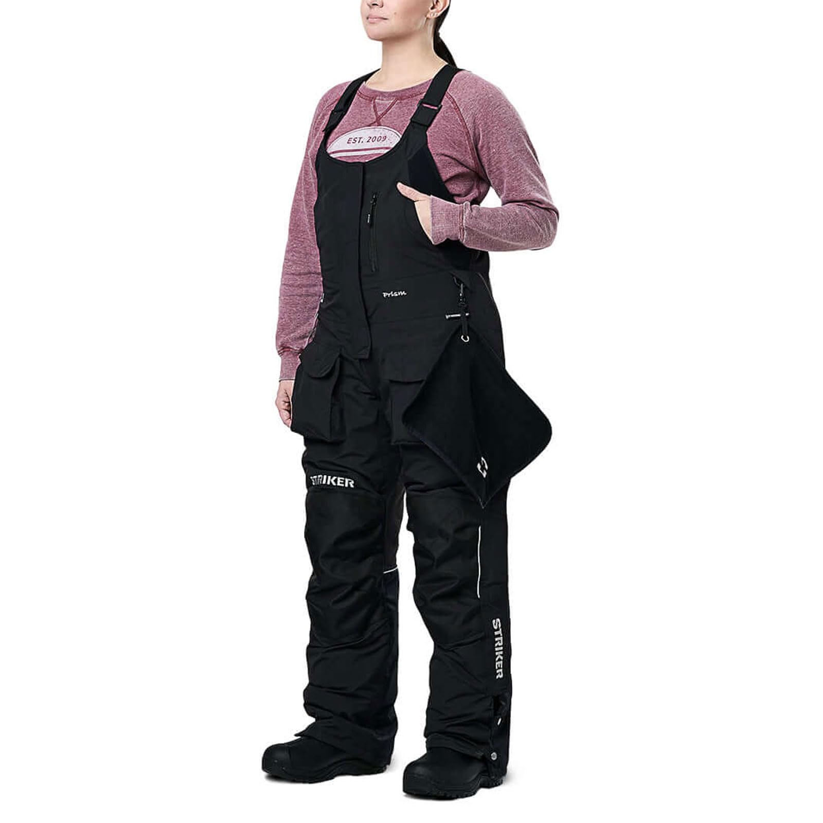 Striker Women's Prism Durable Breathable Water-Resistant Ice Fishing Bibs with Sureflote Flotation Technology - Warm Winter Snow Bib Overalls for Ice Fishing, Snowmobiling & Outdoor Winter Activities